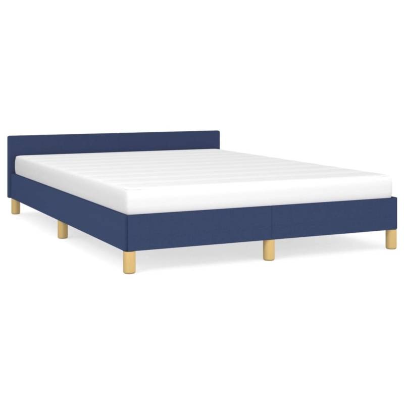 vidaXL Bettgestell mit Kopfteil Blau 140x190 cm Stoff Modell 31368142 von VIDAXL