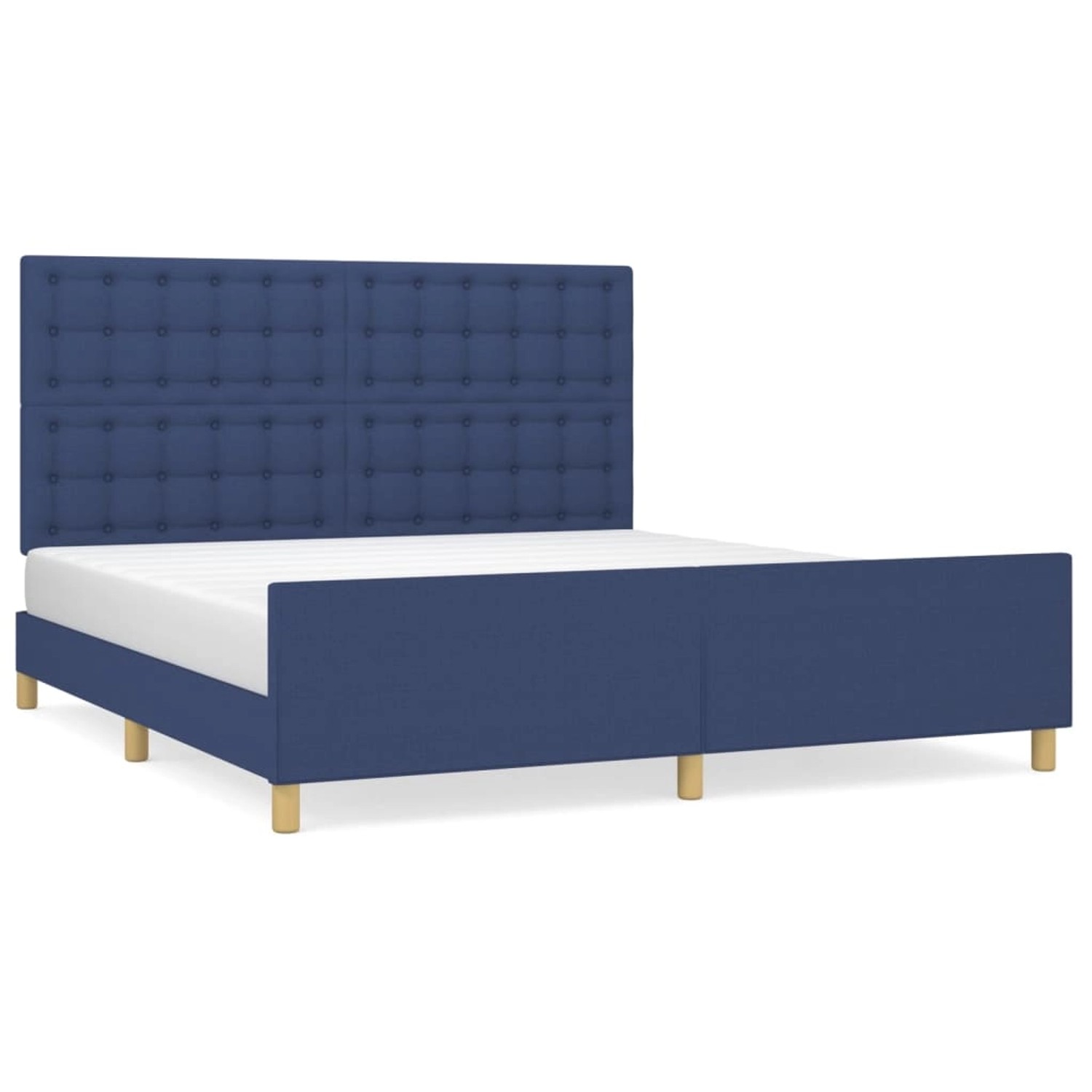 vidaXL Bettgestell mit Kopfteil Blau 160x200 cm Stoff Modell 31398039 vidaXL Bettgestell mit Kopfteil Blau 160x200 cm Stoff Modell 31398039 von VIDAXL