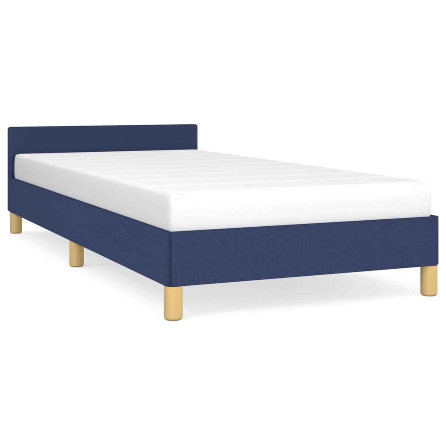 vidaXL Bettgestell mit Kopfteil Blau 80x200 cm Stoff Modell 21378536 vidaXL Bettgestell mit Kopfteil Blau 80x200 cm Stoff Modell 21378536 von VIDAXL