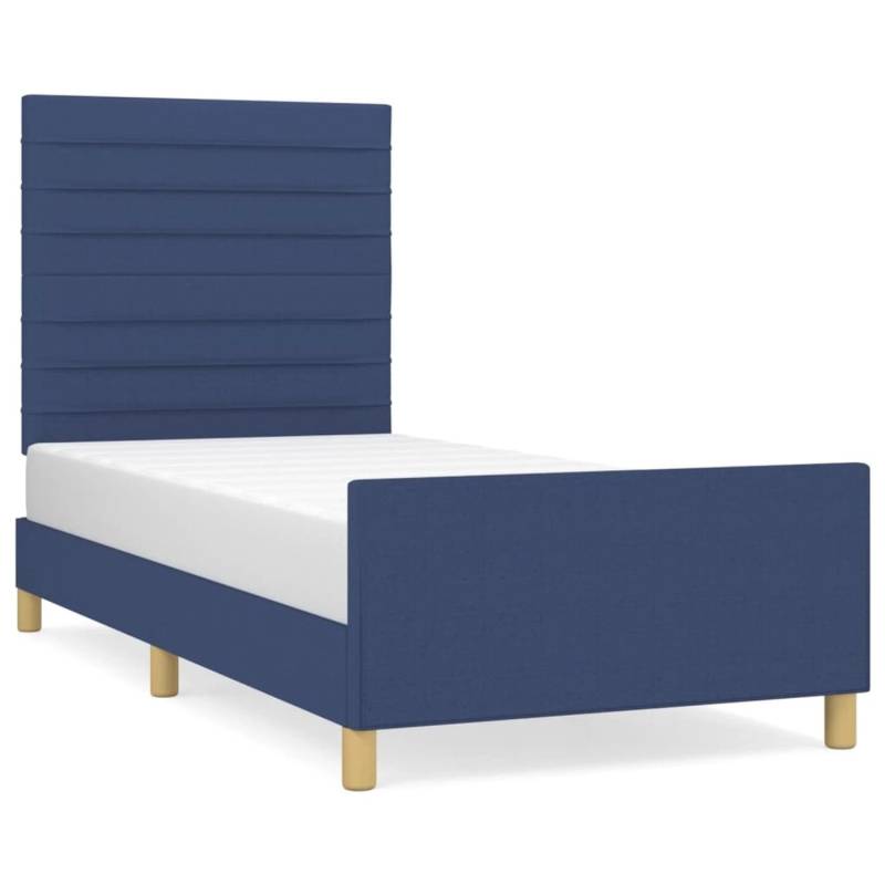 vidaXL Bettgestell mit Kopfteil Blau 80x200 cm Stoff Modell 61371261 von VIDAXL
