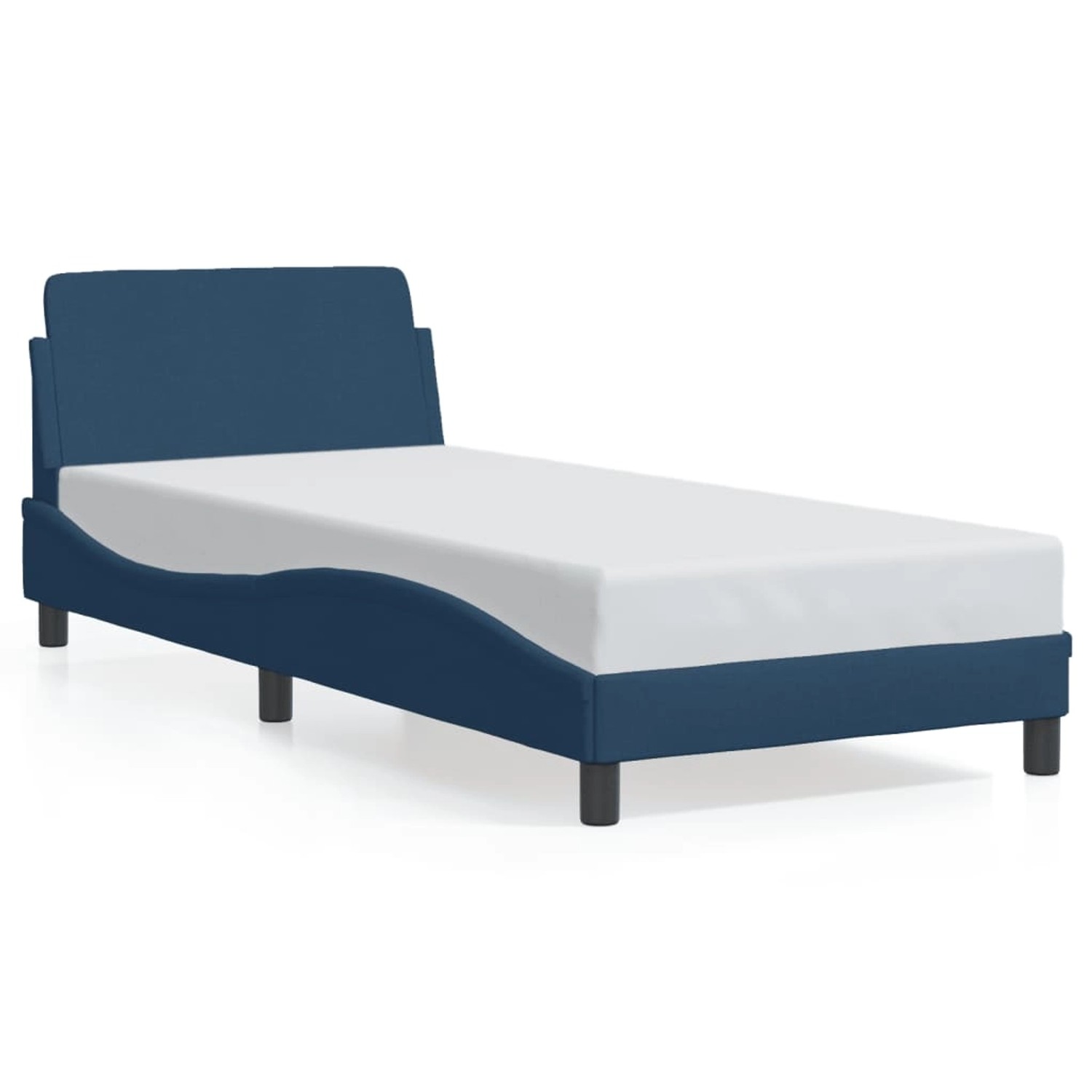 vidaXL Bettgestell mit Kopfteil Blau 90x190 cm Stoff Modell 91956501 vidaXL Bettgestell mit Kopfteil Blau 90x190 cm Stoff Modell 91956501 von VIDAXL