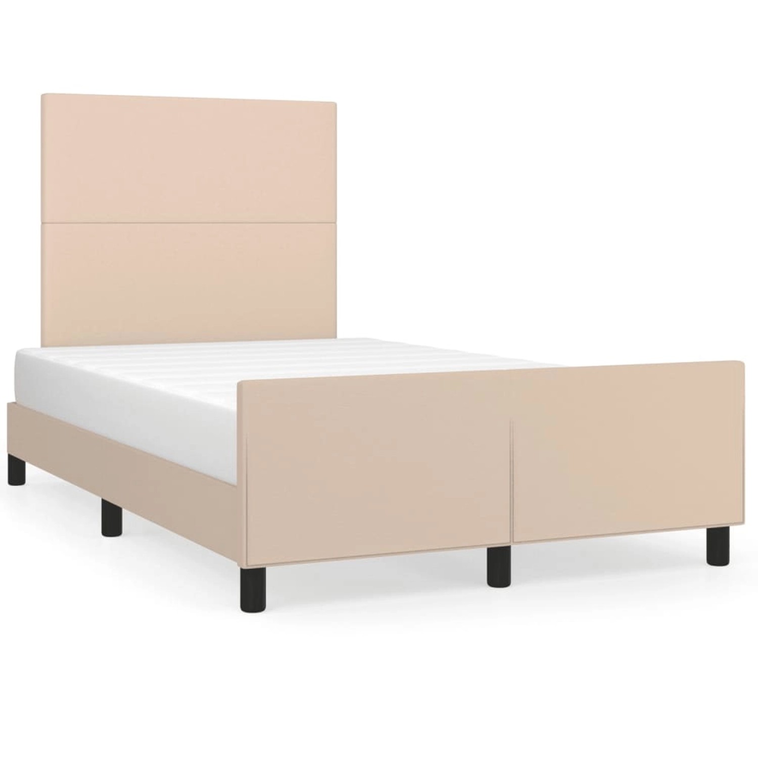 vidaXL Bettgestell mit Kopfteil Cappuccino-Braun 120x200 cm Kunstleder Modell 11357279 von VIDAXL