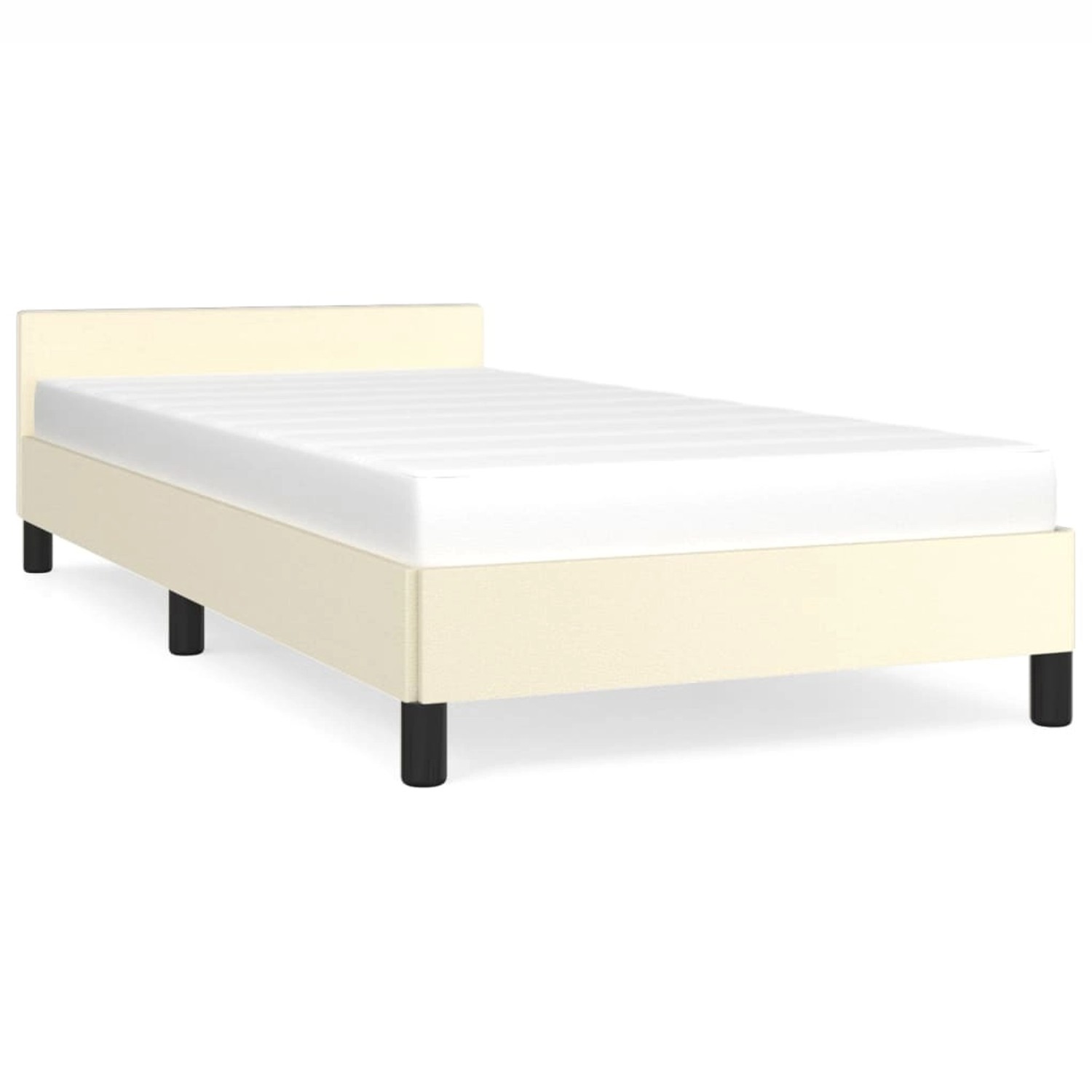vidaXL Bettgestell mit Kopfteil Creme 100x200 cm Kunstleder Modell 11367182 vidaXL Bettgestell mit Kopfteil Creme 100x200 cm Kunstleder Modell 11367182 von VIDAXL