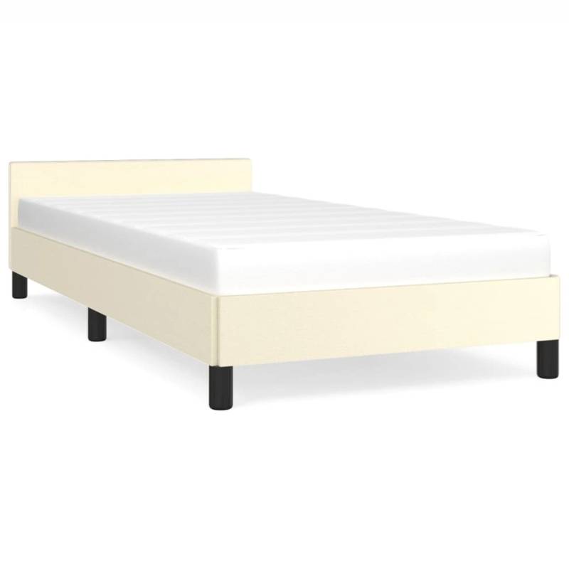 vidaXL Bettgestell mit Kopfteil Creme 100x200 cm Kunstleder Modell 11367182 von VIDAXL