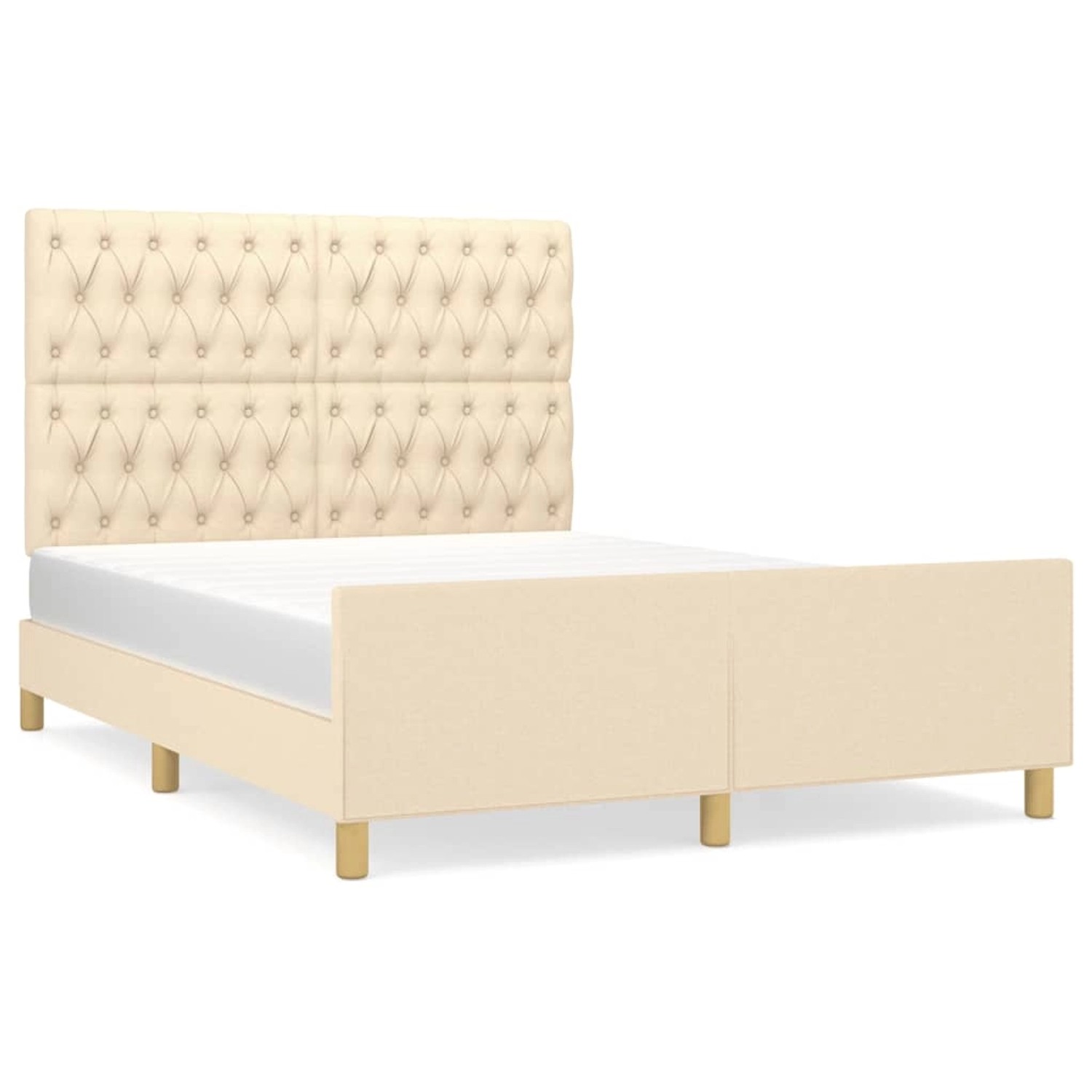 vidaXL Bettgestell mit Kopfteil Creme 140x190 cm Stoff Modell 51369833 vidaXL Bettgestell mit Kopfteil Creme 140x190 cm Stoff Modell 51369833 von VIDAXL