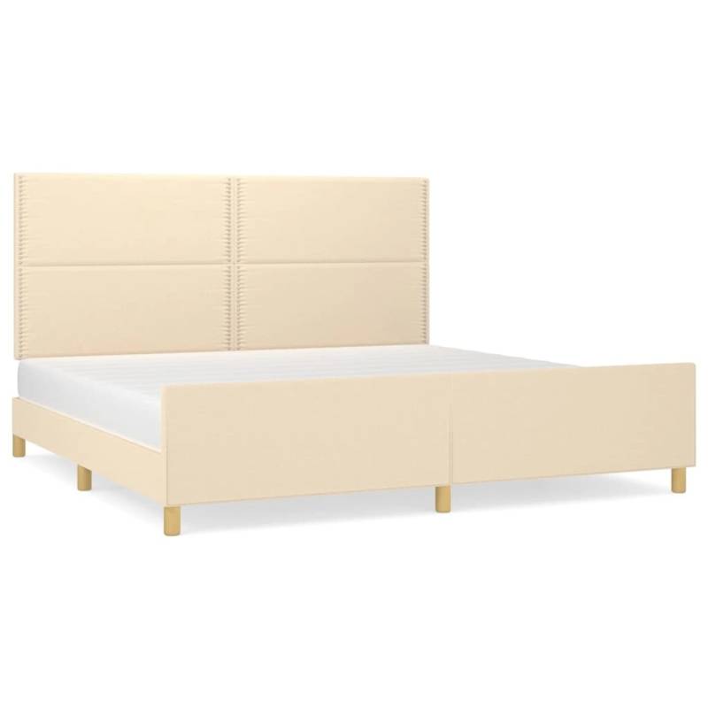 vidaXL Bettgestell mit Kopfteil Creme 200x200 cm Stoff Modell 11347870 von VIDAXL