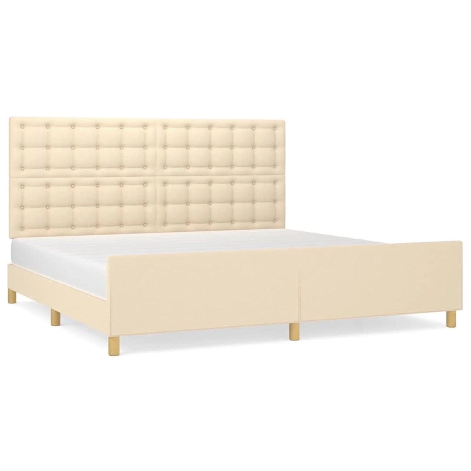 vidaXL Bettgestell mit Kopfteil Creme 200x200 cm Stoff Modell 61357267 vidaXL Bettgestell mit Kopfteil Creme 200x200 cm Stoff Modell 61357267 von VIDAXL