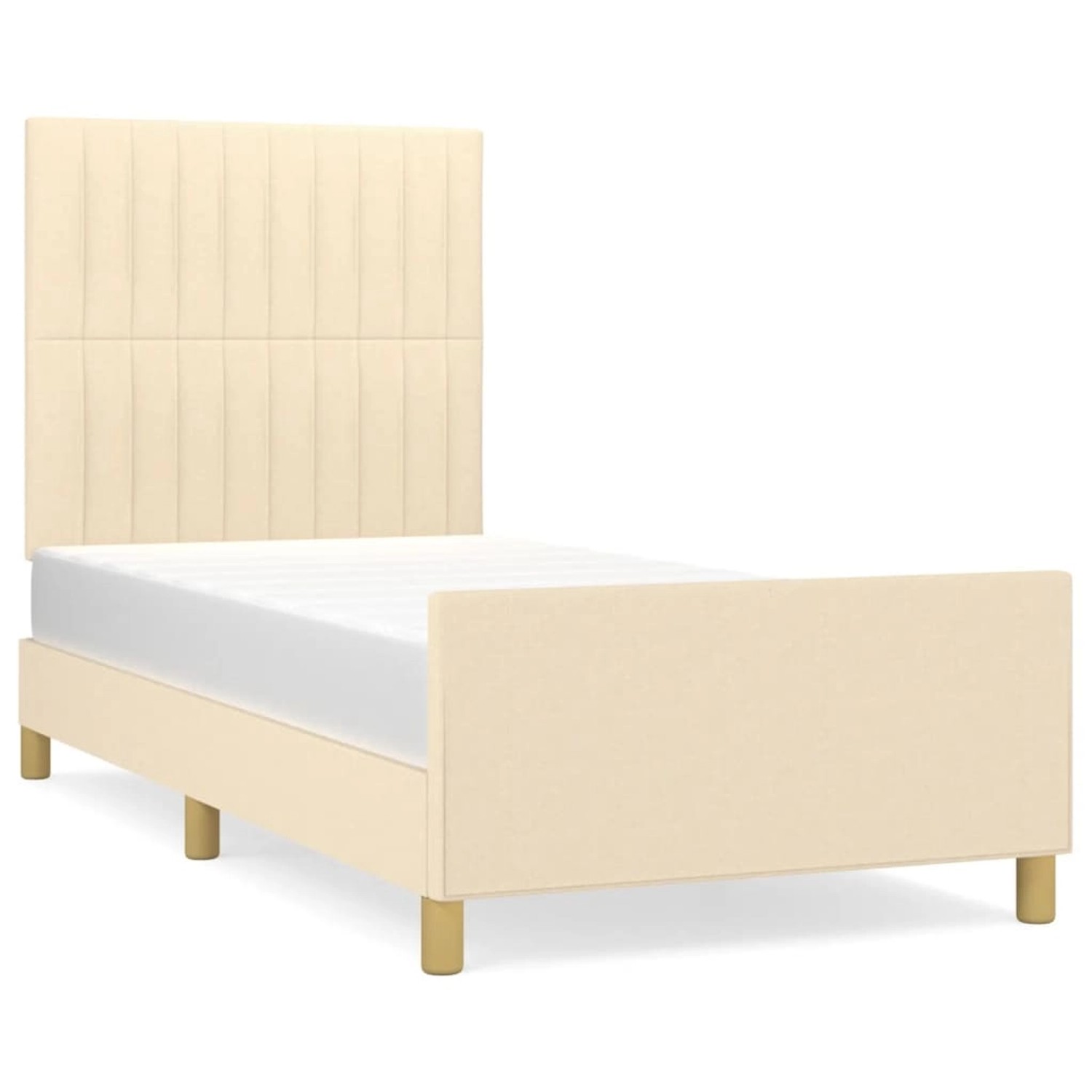 vidaXL Bettgestell mit Kopfteil Creme 80x200 cm Stoff Modell 51347816 vidaXL Bettgestell mit Kopfteil Creme 80x200 cm Stoff Modell 51347816 von VIDAXL