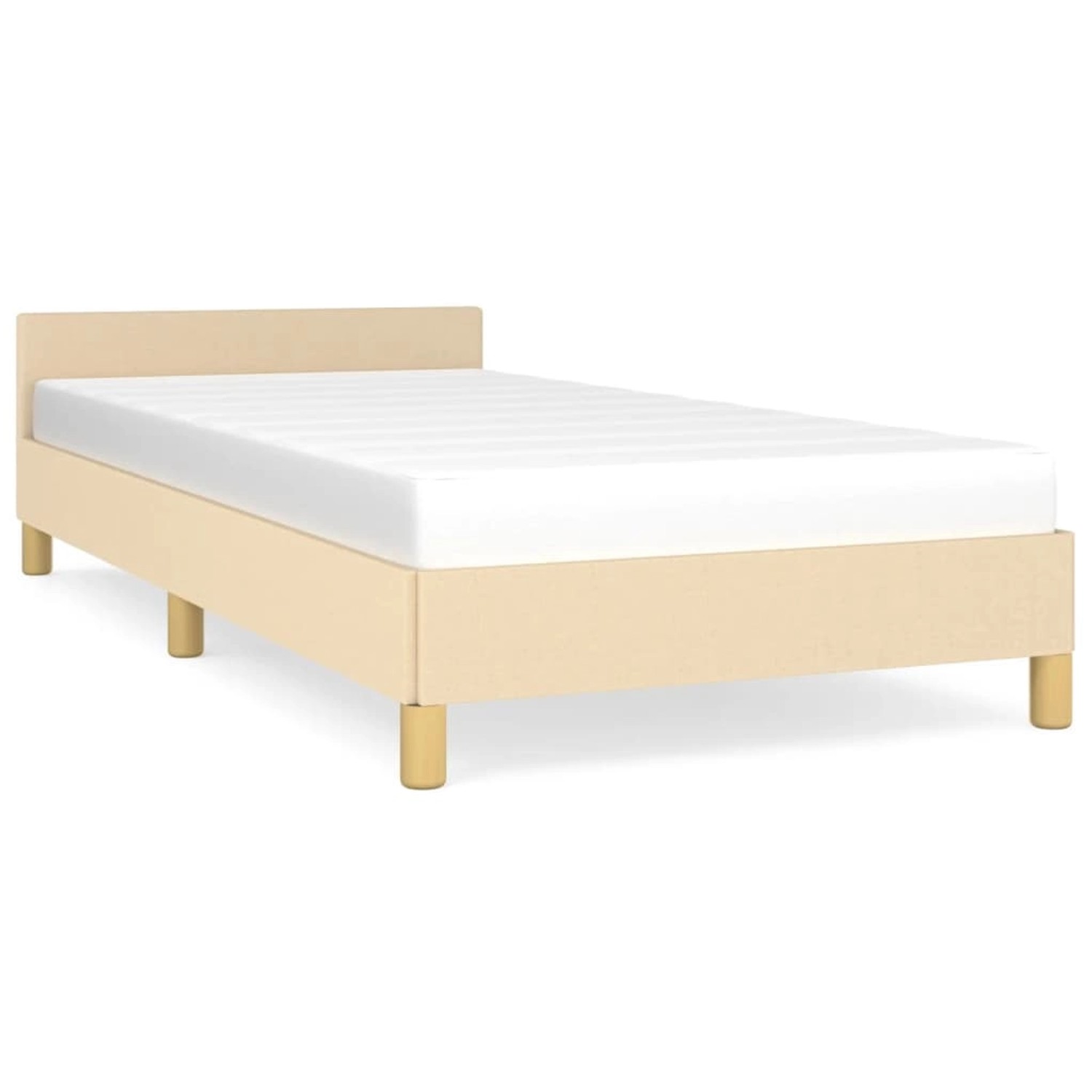 vidaXL Bettgestell mit Kopfteil Creme 90x190 cm Stoff Modell 11367168 vidaXL Bettgestell mit Kopfteil Creme 90x190 cm Stoff Modell 11367168 von VIDAXL