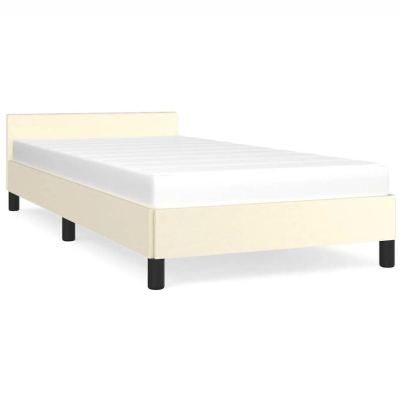 vidaXL Bettgestell mit Kopfteil Creme 90x200 cm Kunstleder Modell 11367206 von VIDAXL