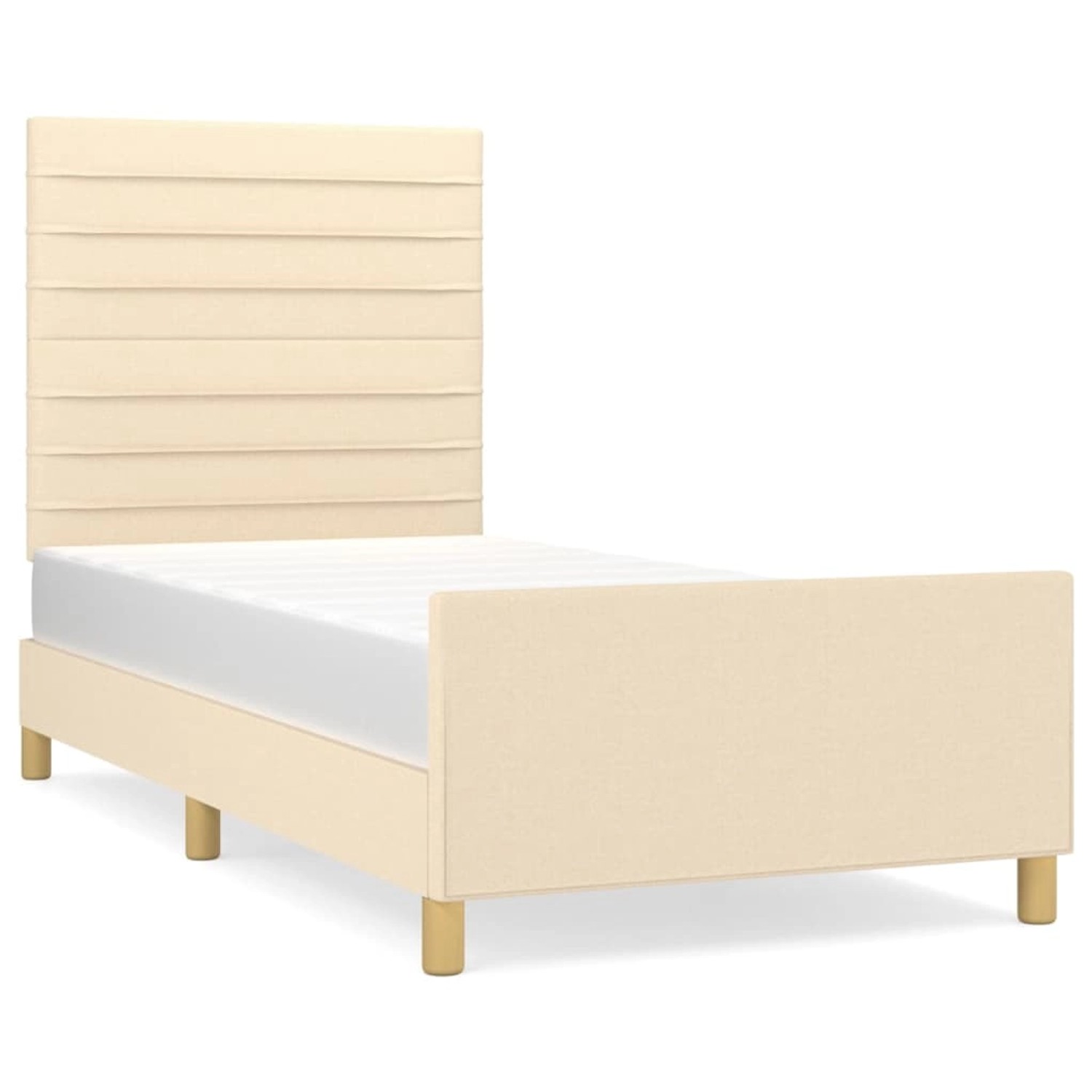 vidaXL Bettgestell mit Kopfteil Creme 90x200 cm Stoff Modell 71366553 vidaXL Bettgestell mit Kopfteil Creme 90x200 cm Stoff Modell 71366553 von VIDAXL