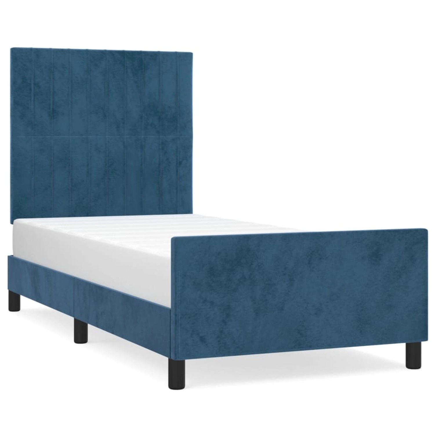 vidaXL Bettgestell mit Kopfteil Dunkelblau 100x200 cm Samt Modell 51357420 vidaXL Bettgestell mit Kopfteil Dunkelblau 100x200 cm Samt Modell 51357420 von VIDAXL
