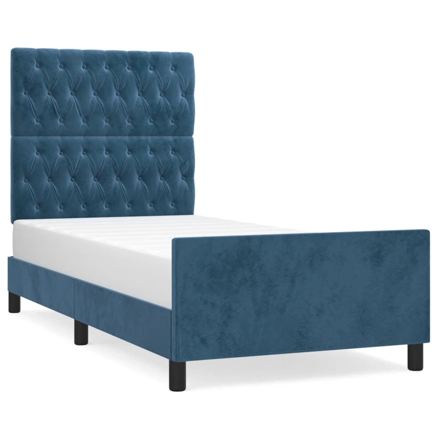 vidaXL Bettgestell mit Kopfteil Dunkelblau 100x200 cm Samt Modell 61357432 vidaXL Bettgestell mit Kopfteil Dunkelblau 100x200 cm Samt Modell 61357432 von VIDAXL