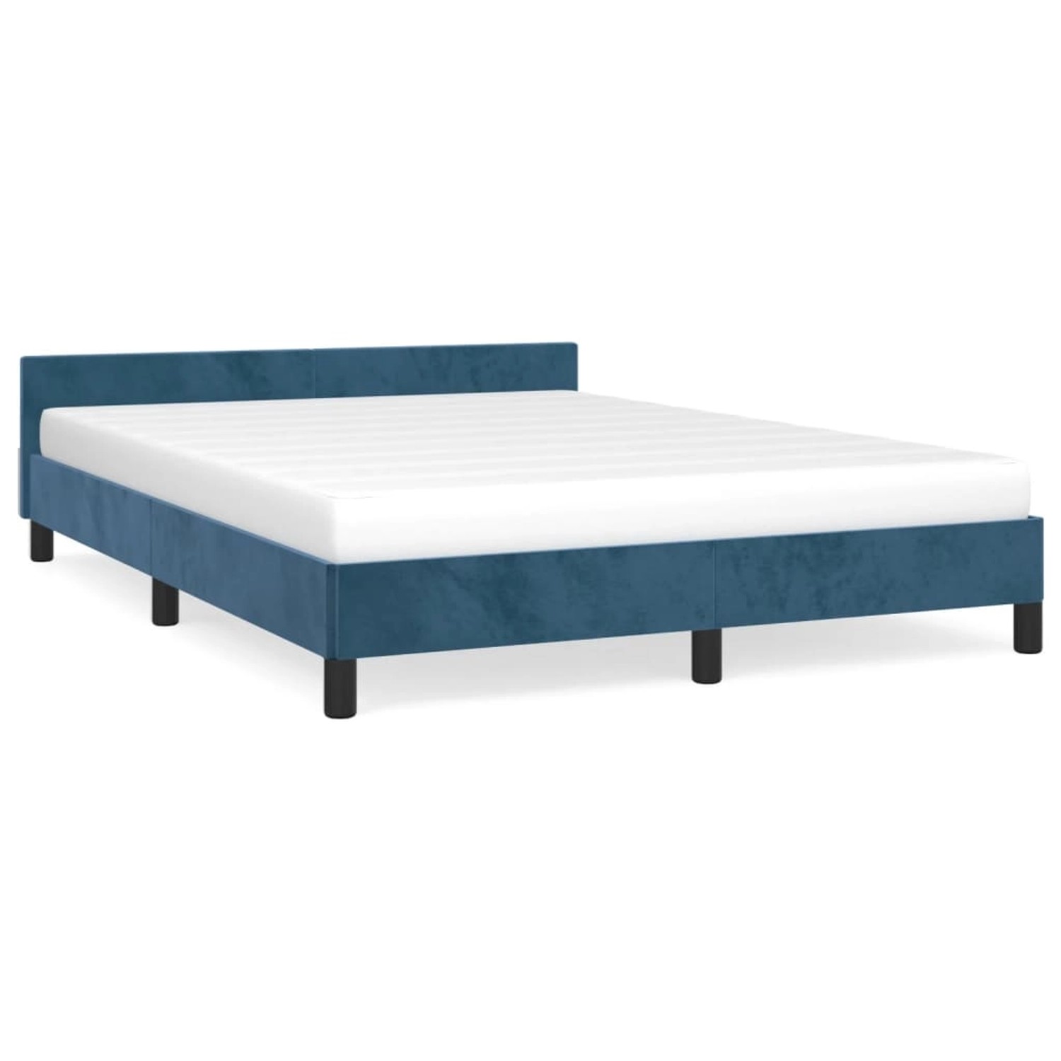vidaXL Bettgestell mit Kopfteil Dunkelblau 140x190 cm Samt Modell 31376489 vidaXL Bettgestell mit Kopfteil Dunkelblau 140x190 cm Samt Modell 31376489 von VIDAXL