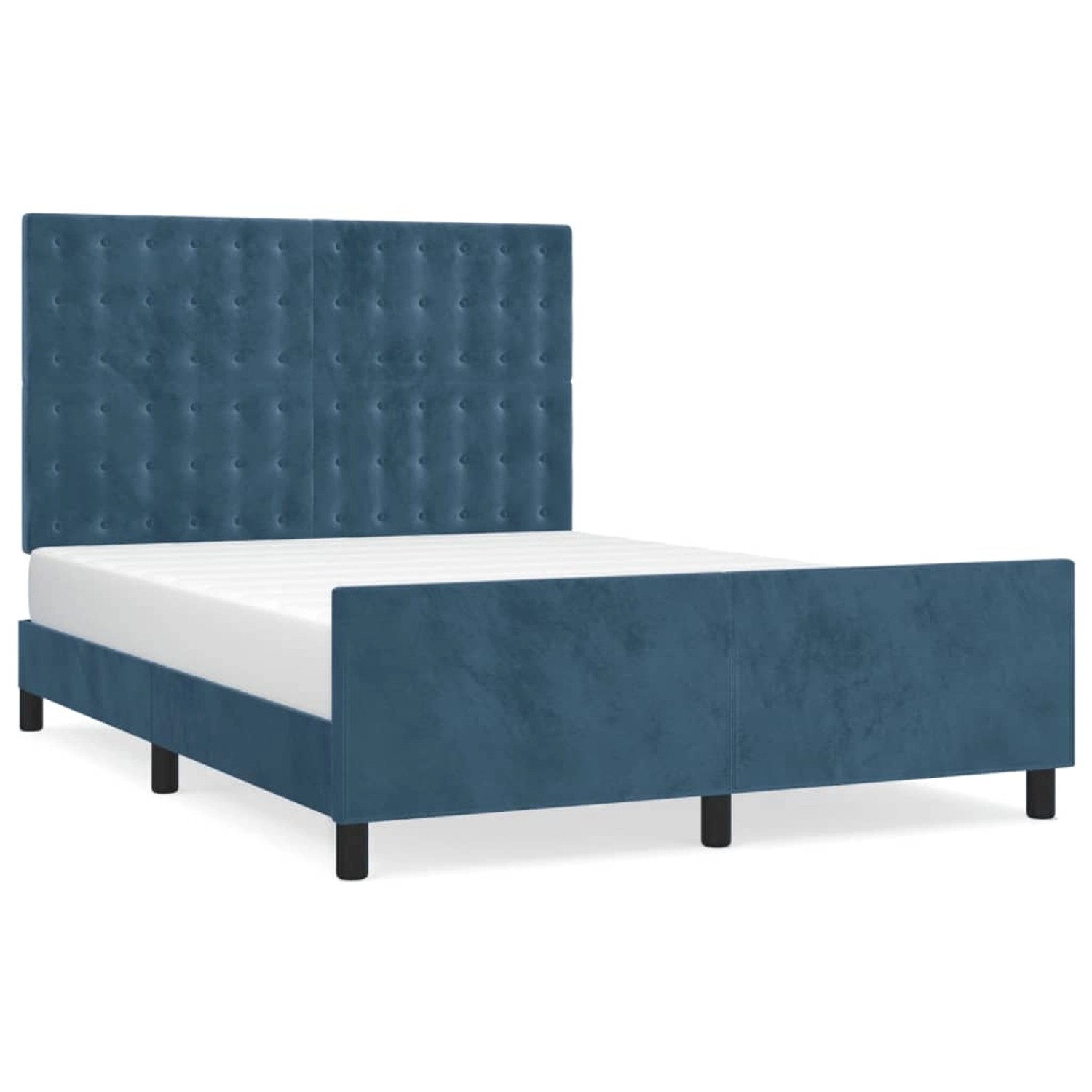 vidaXL Bettgestell mit Kopfteil Dunkelblau 140x200 cm Samt Modell 11369062 vidaXL Bettgestell mit Kopfteil Dunkelblau 140x200 cm Samt Modell 11369062 von VIDAXL