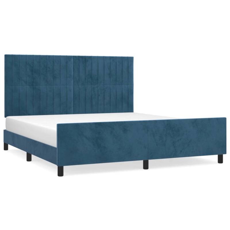 vidaXL Bettgestell mit Kopfteil Dunkelblau 160x200 cm Samt Modell 41377981 von VIDAXL