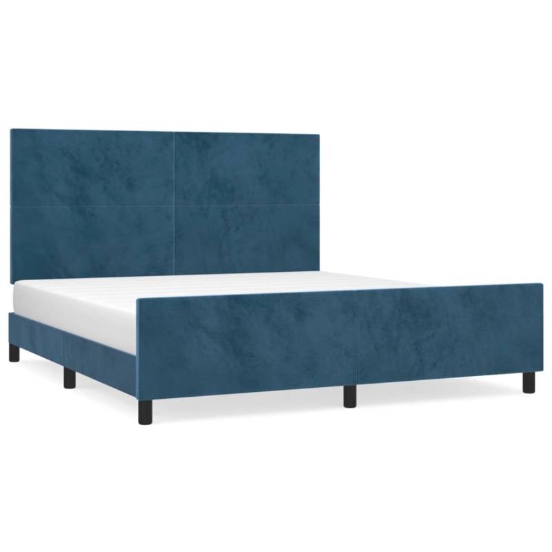 vidaXL Bettgestell mit Kopfteil Dunkelblau 180x200 cm Samt Modell 21357367 von VIDAXL