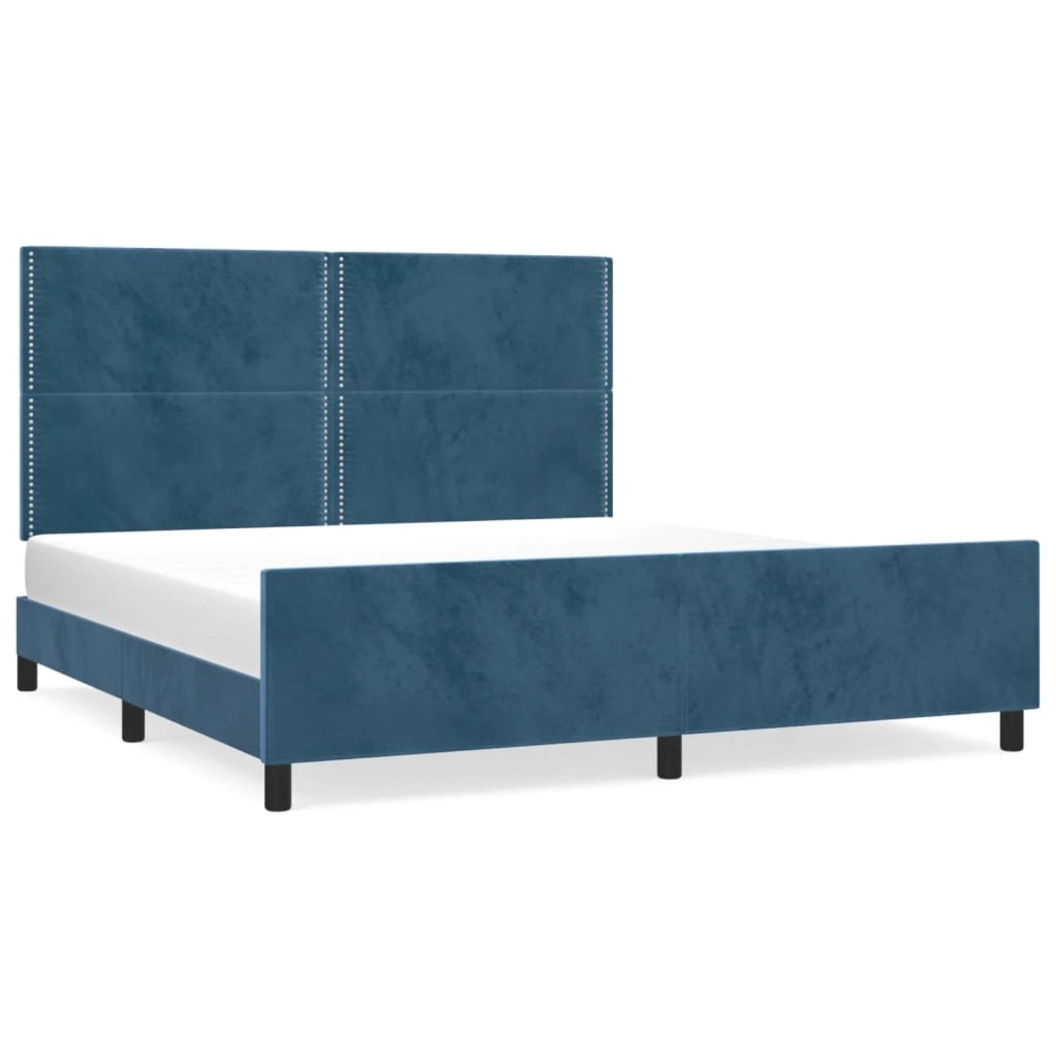 vidaXL Bettgestell mit Kopfteil Dunkelblau 180x200 cm Samt Modell 31357382 vidaXL Bettgestell mit Kopfteil Dunkelblau 180x200 cm Samt Modell 31357382 von VIDAXL