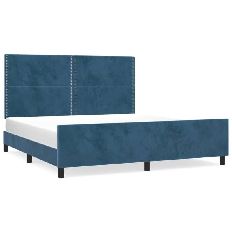 vidaXL Bettgestell mit Kopfteil Dunkelblau 180x200 cm Samt Modell 31357382 von VIDAXL