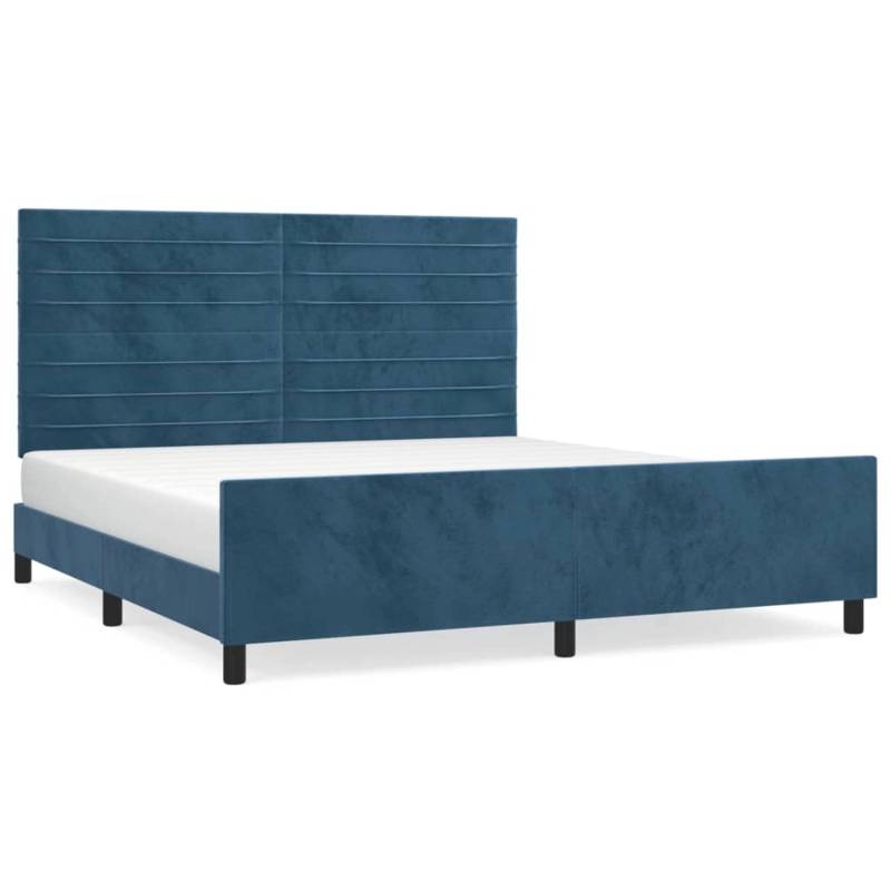 vidaXL Bettgestell mit Kopfteil Dunkelblau 180x200 cm Samt Modell 51534509 von VIDAXL