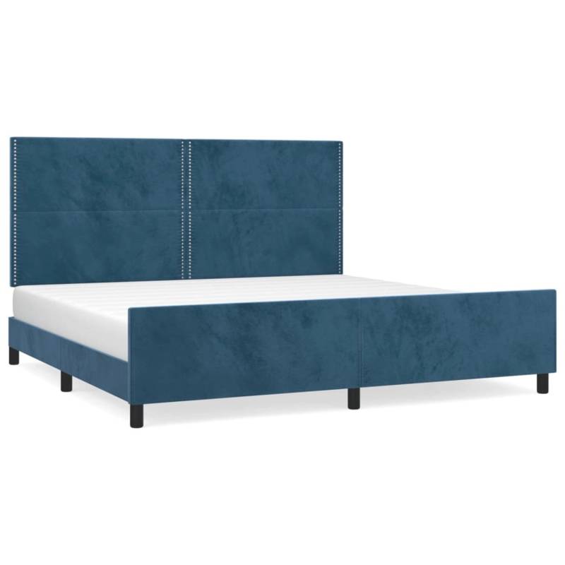 vidaXL Bettgestell mit Kopfteil Dunkelblau 200x200 cm Samt Modell 21357384 von VIDAXL
