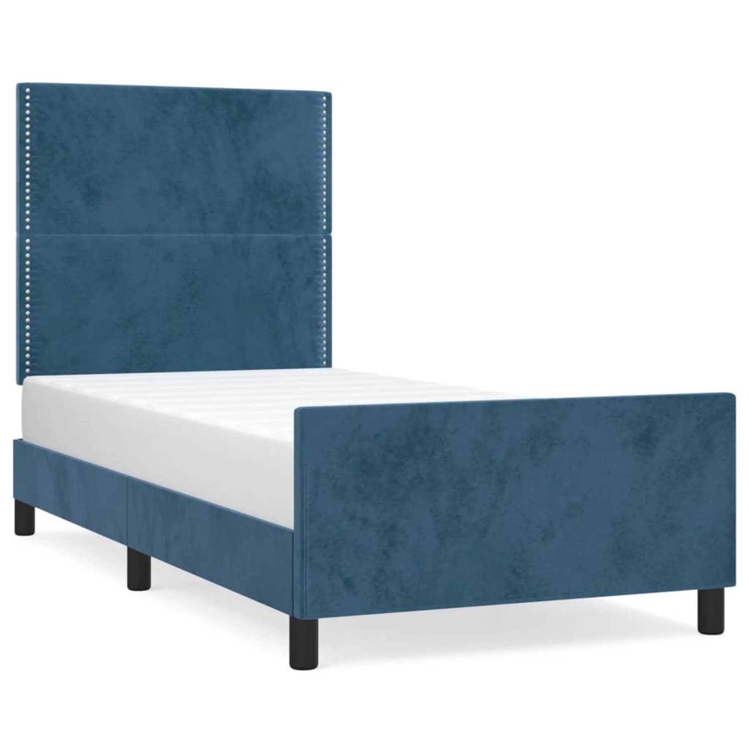 vidaXL Bettgestell mit Kopfteil Dunkelblau 80x200 cm Samt Modell 11357370 vidaXL Bettgestell mit Kopfteil Dunkelblau 80x200 cm Samt Modell 11357370 von VIDAXL