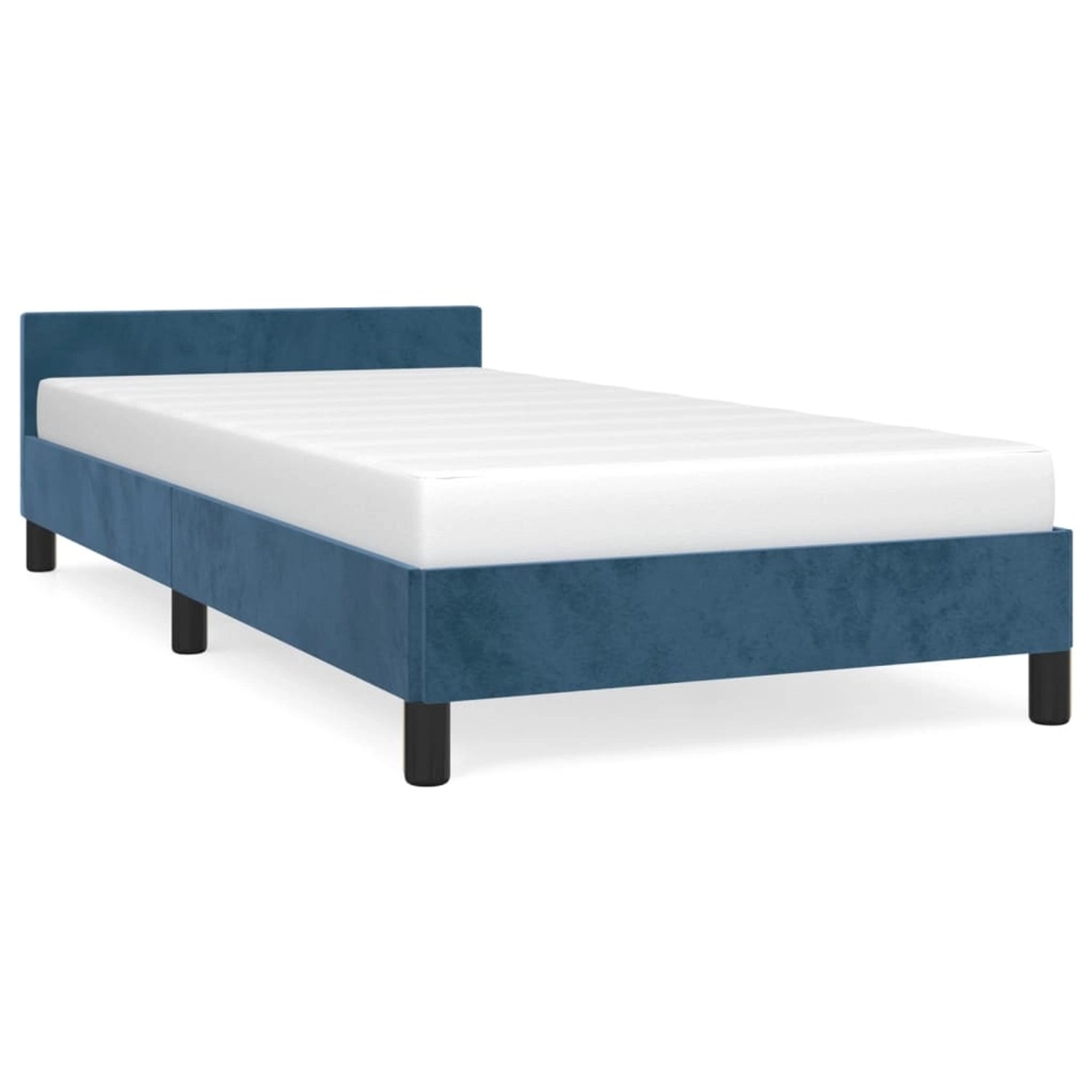 vidaXL Bettgestell mit Kopfteil Dunkelblau 90x200 cm Samt Modell 31378426 vidaXL Bettgestell mit Kopfteil Dunkelblau 90x200 cm Samt Modell 31378426 von VIDAXL