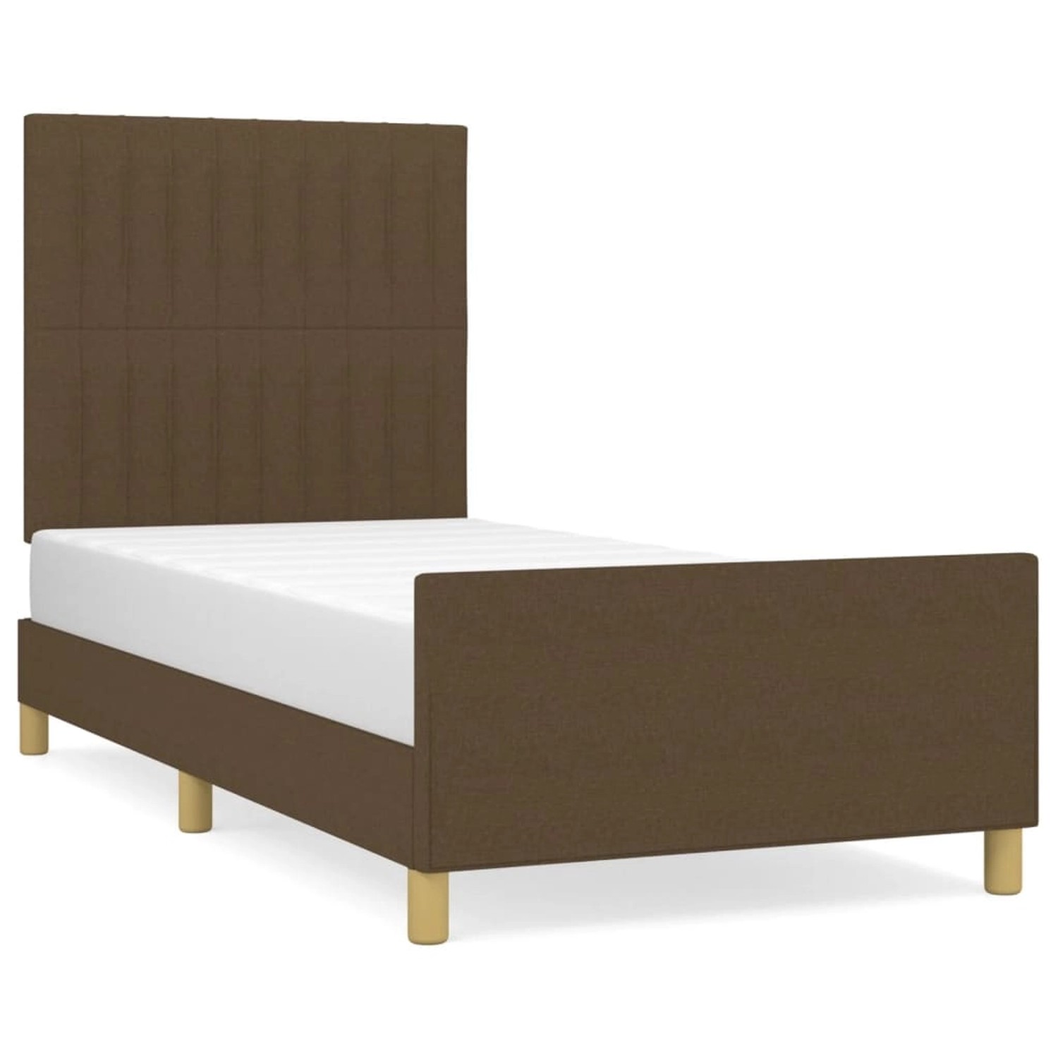 vidaXL Bettgestell mit Kopfteil Dunkelbraun 100x200 cm Stoff Modell 61397784 vidaXL Bettgestell mit Kopfteil Dunkelbraun 100x200 cm Stoff Modell 61397784 von VIDAXL
