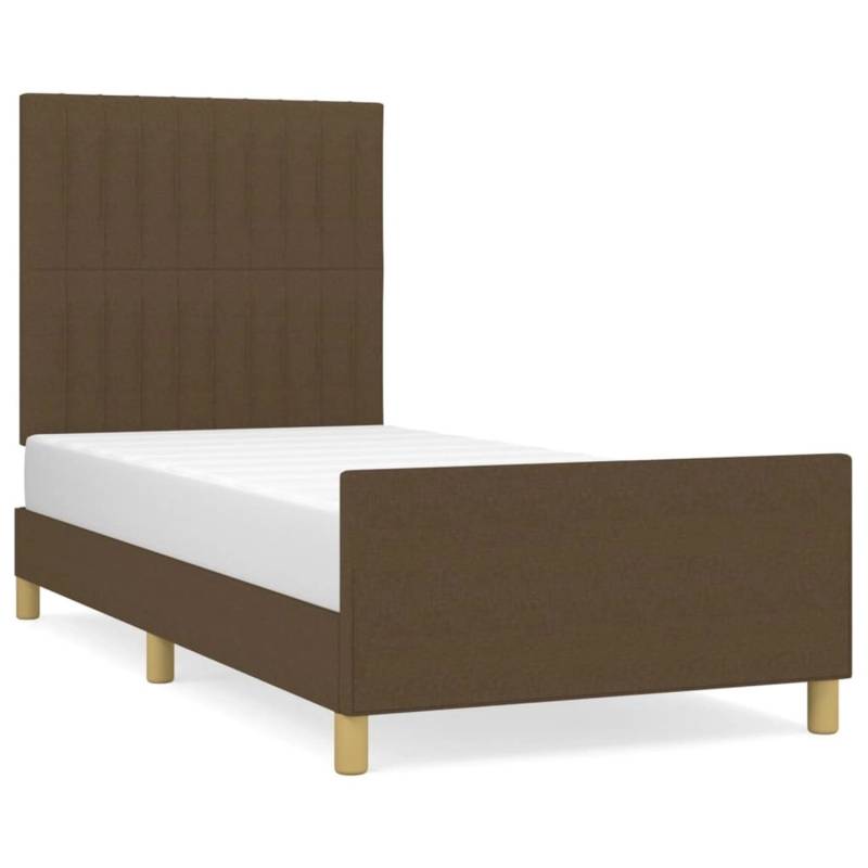 vidaXL Bettgestell mit Kopfteil Dunkelbraun 100x200 cm Stoff Modell 61397784 von VIDAXL