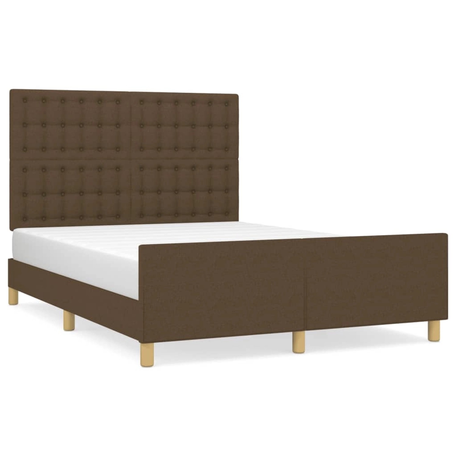 vidaXL Bettgestell mit Kopfteil Dunkelbraun 140x200 cm Stoff Modell 11357271 vidaXL Bettgestell mit Kopfteil Dunkelbraun 140x200 cm Stoff Modell 11357271 von VIDAXL