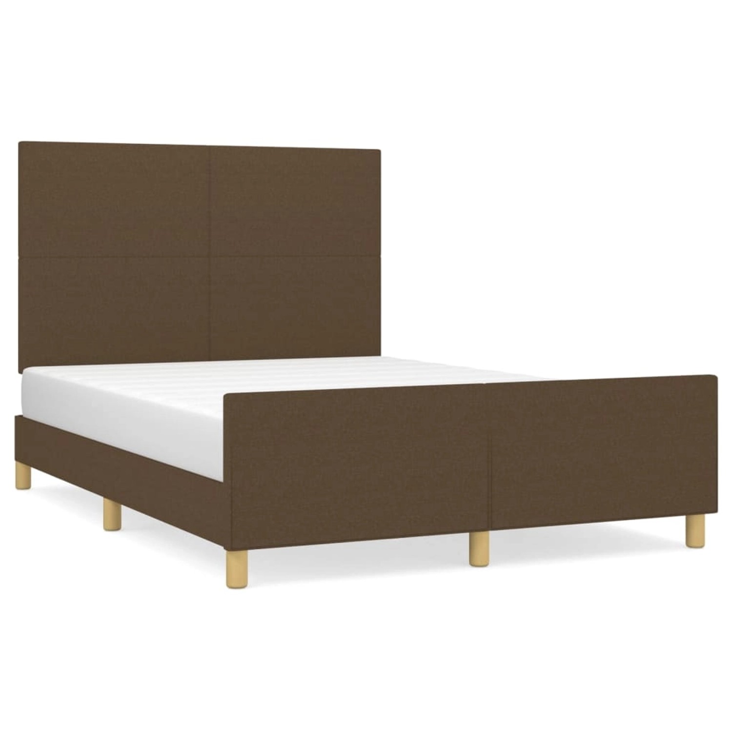 vidaXL Bettgestell mit Kopfteil Dunkelbraun 140x200 cm Stoff Modell 41347778 vidaXL Bettgestell mit Kopfteil Dunkelbraun 140x200 cm Stoff Modell 41347778 von VIDAXL