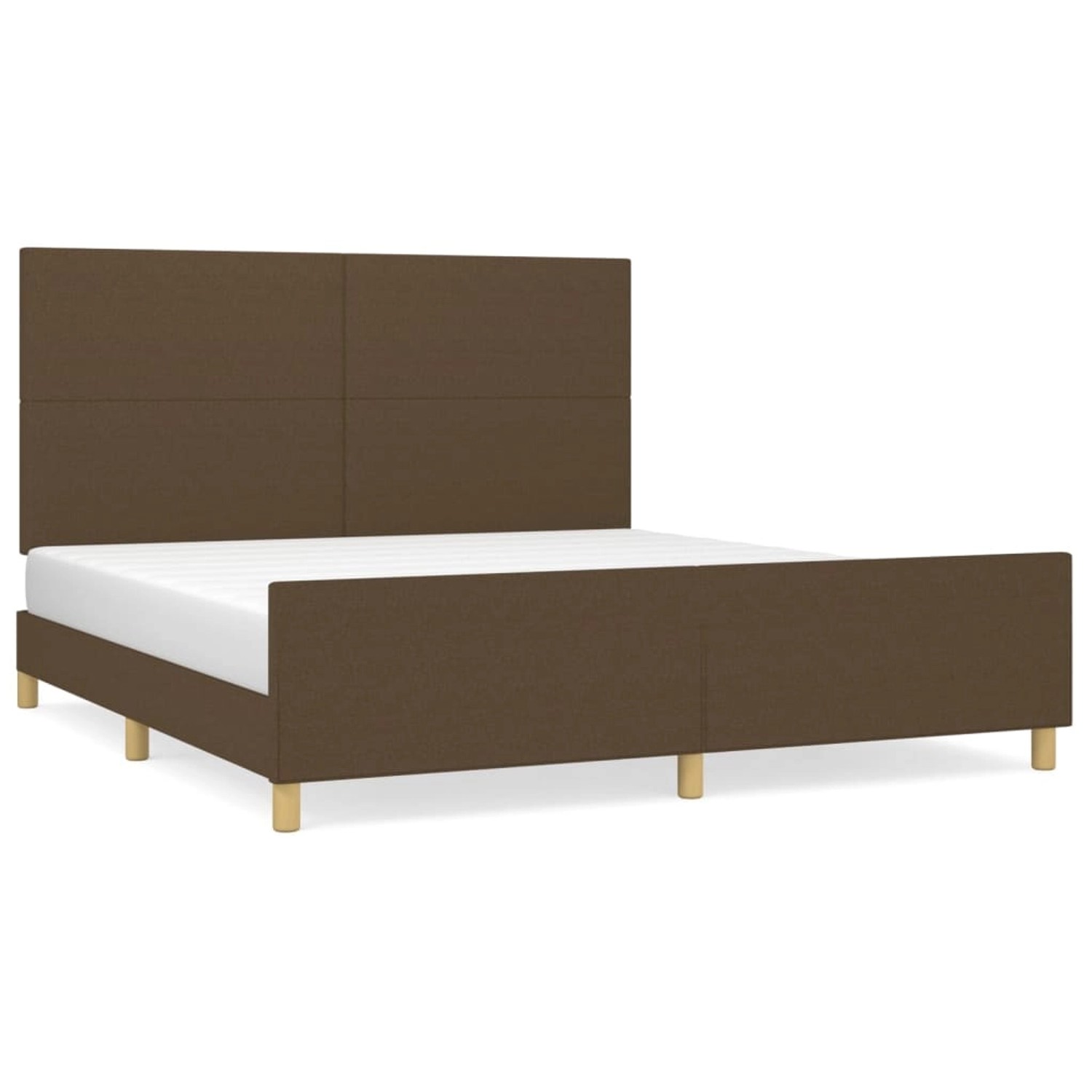 vidaXL Bettgestell mit Kopfteil Dunkelbraun 180x200 cm Stoff Modell 11347855 vidaXL Bettgestell mit Kopfteil Dunkelbraun 180x200 cm Stoff Modell 11347855 von VIDAXL