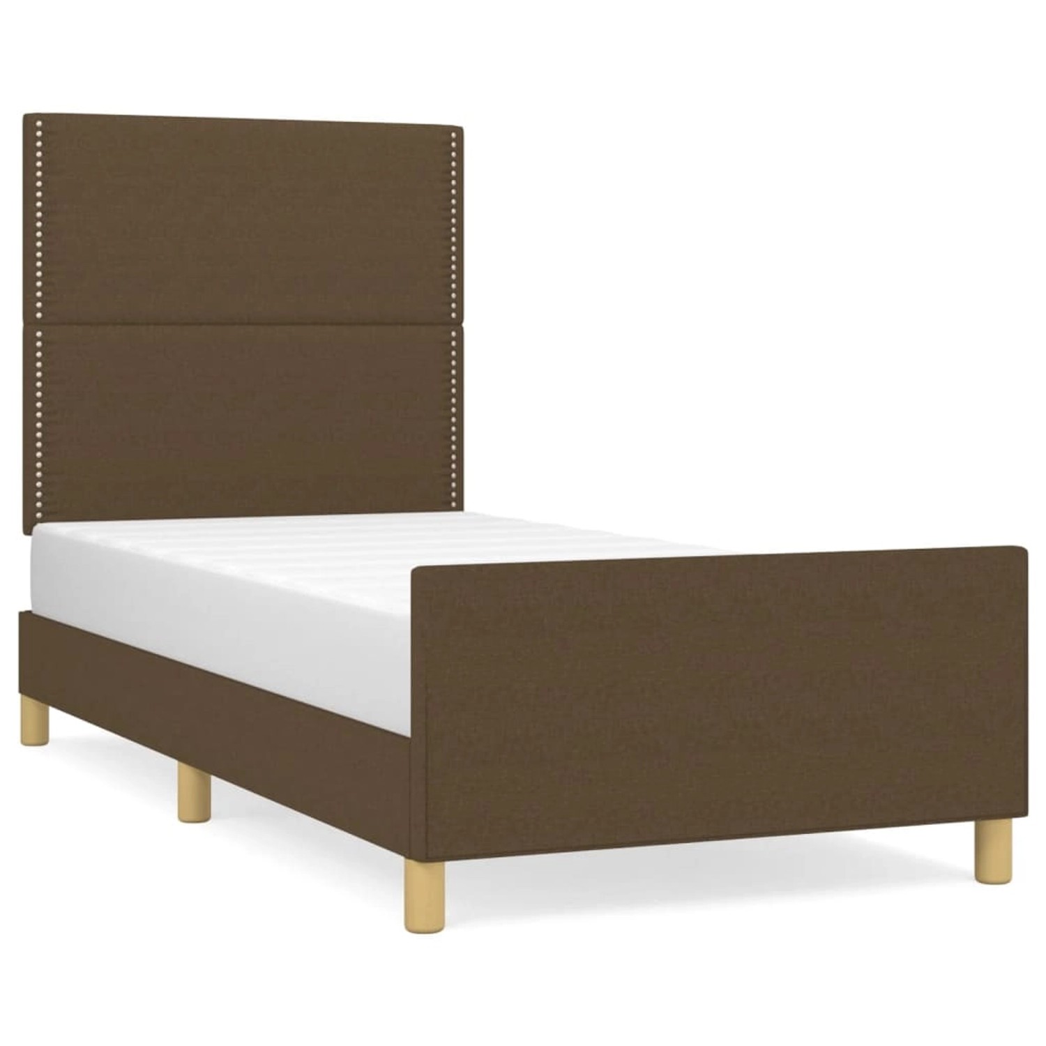 vidaXL Bettgestell mit Kopfteil Dunkelbraun 90x190 cm Stoff Modell 21371089 von VIDAXL