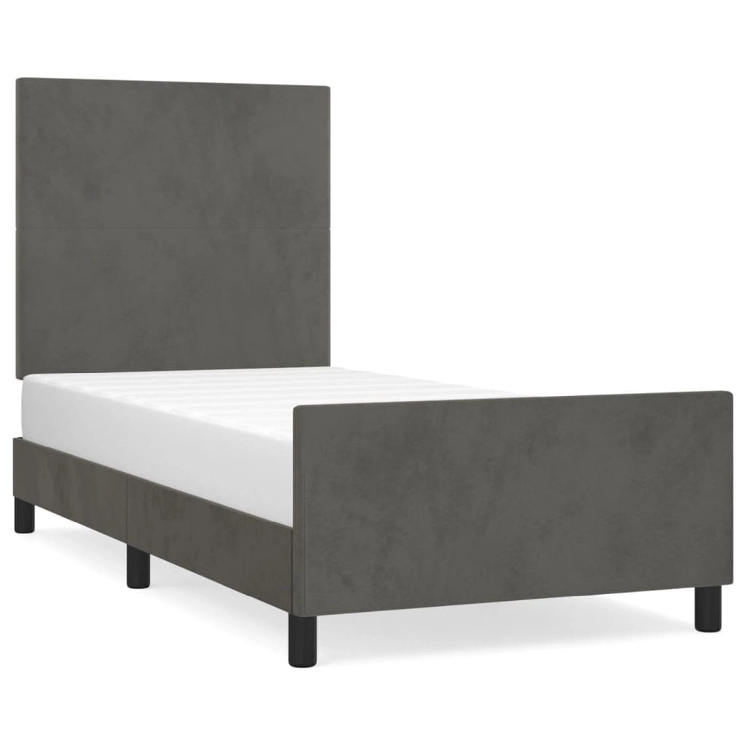 vidaXL Bettgestell mit Kopfteil Dunkelgrau 100x200 cm Samt Modell 41371122 vidaXL Bettgestell mit Kopfteil Dunkelgrau 100x200 cm Samt Modell 41371122 von VIDAXL