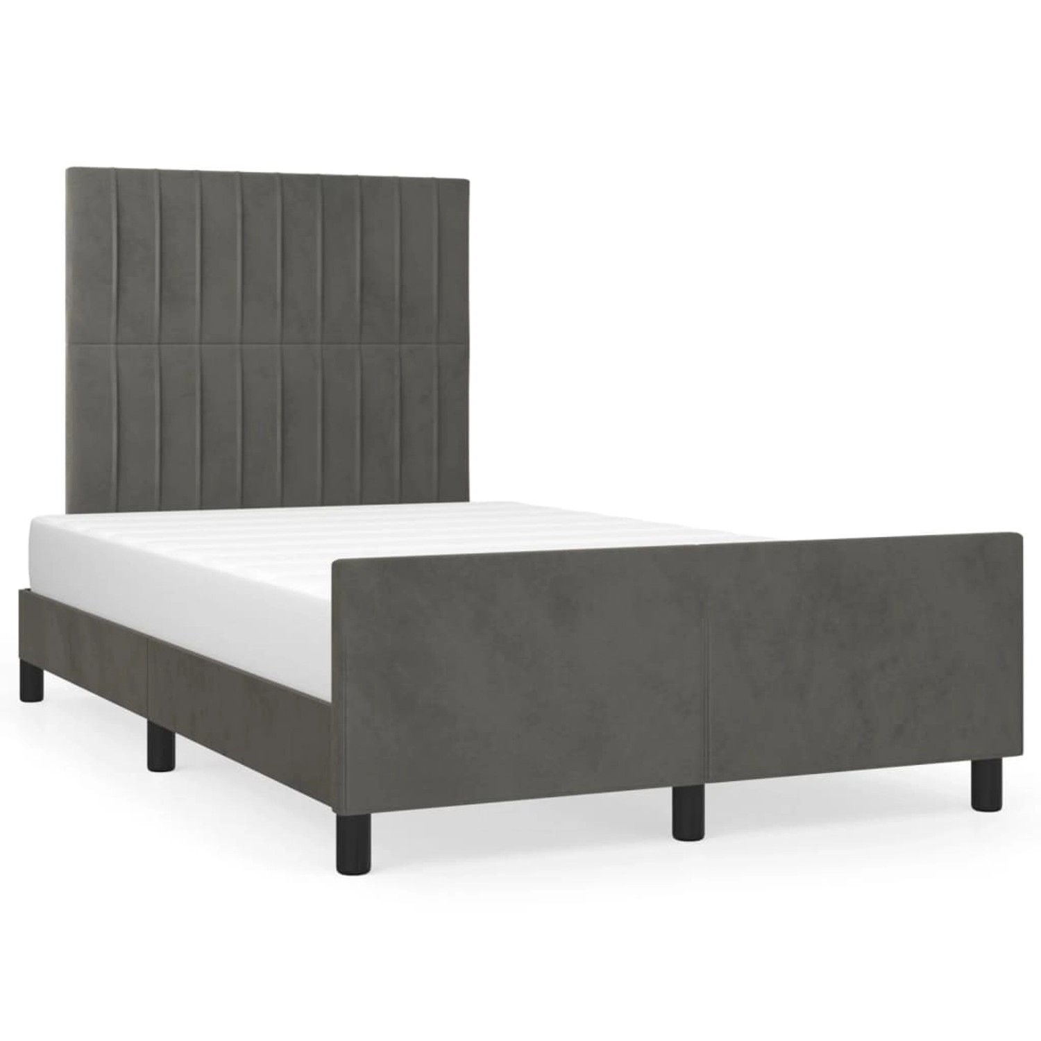 vidaXL Bettgestell mit Kopfteil Dunkelgrau 120x200 cm Samt Modell 21357447 von VIDAXL