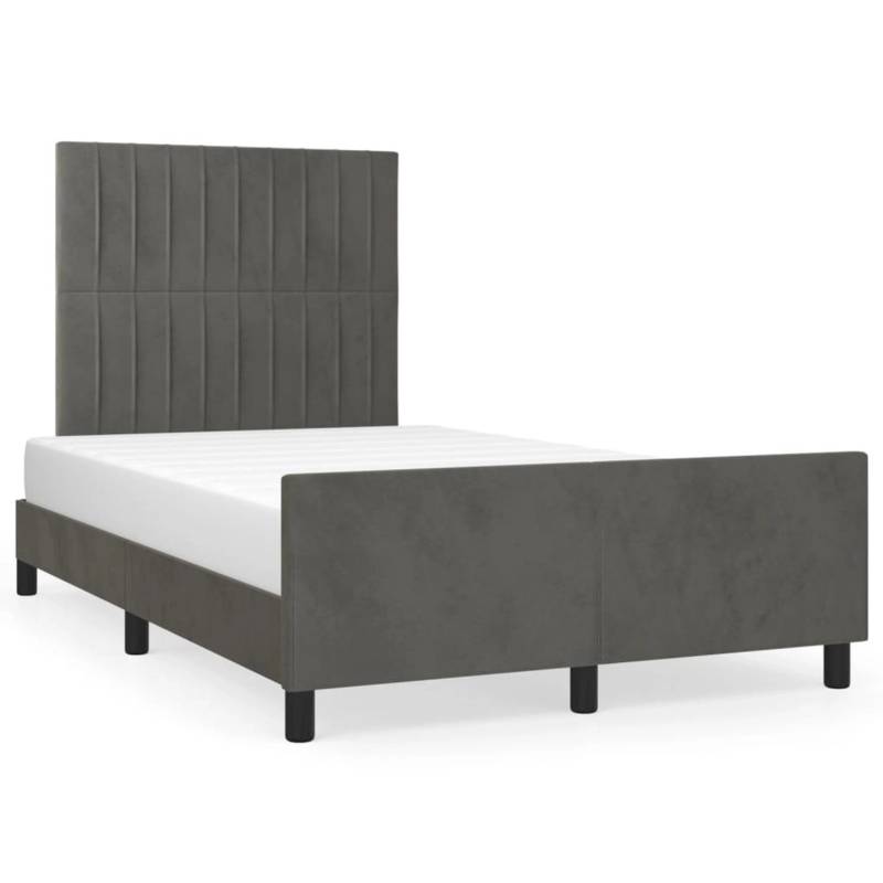 vidaXL Bettgestell mit Kopfteil Dunkelgrau 120x200 cm Samt Modell 21357447 von VIDAXL