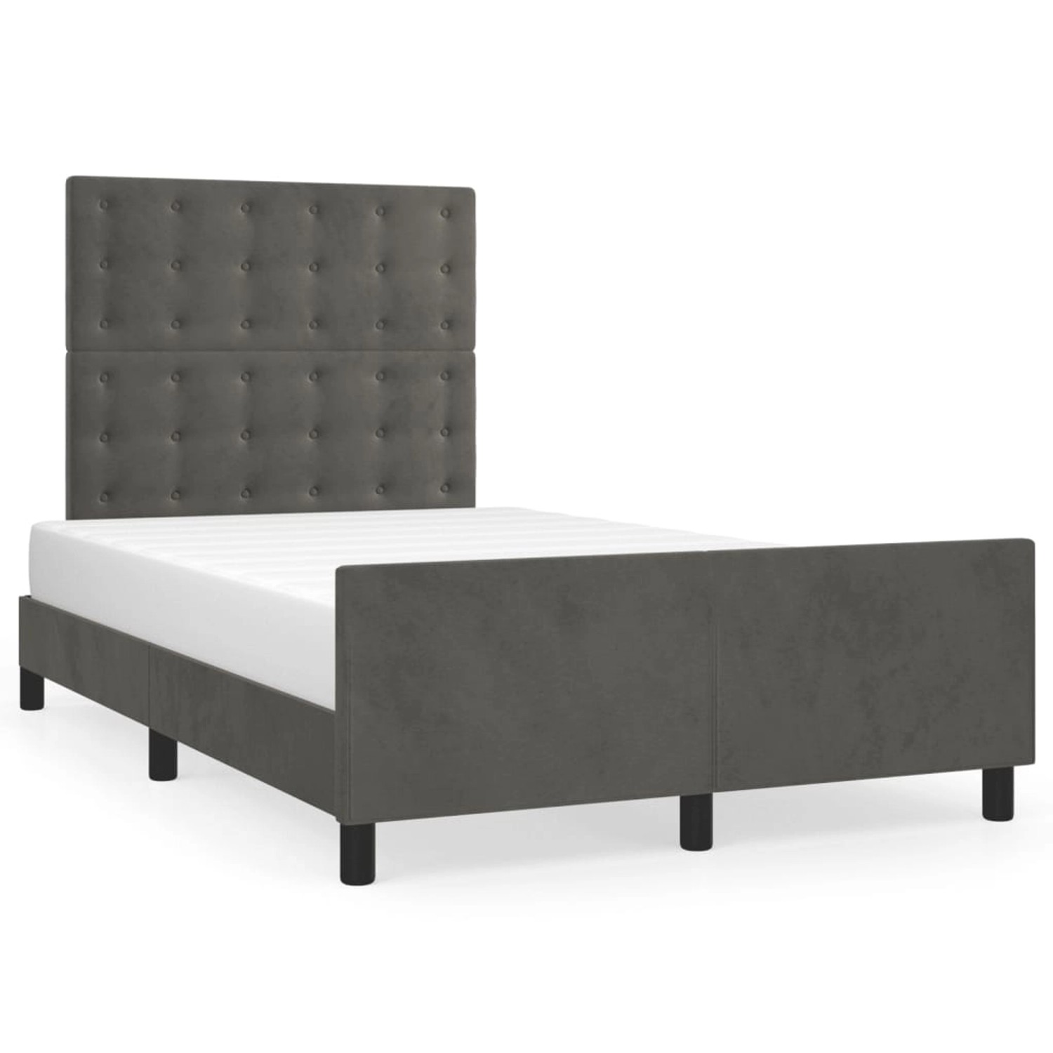 vidaXL Bettgestell mit Kopfteil Dunkelgrau 120x200 cm Samt Modell 81394096 vidaXL Bettgestell mit Kopfteil Dunkelgrau 120x200 cm Samt Modell 81394096 von VIDAXL