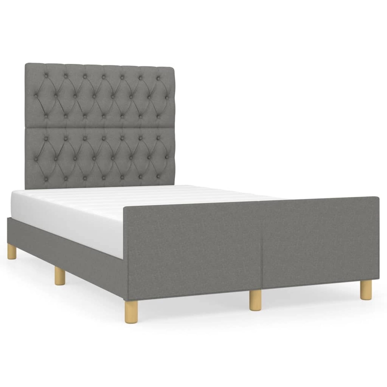 vidaXL Bettgestell mit Kopfteil Dunkelgrau 120x200 cm Stoff Modell 11358740 vidaXL Bettgestell mit Kopfteil Dunkelgrau 120x200 cm Stoff Modell 11358740 von VIDAXL