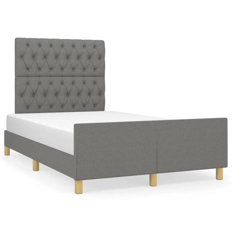 vidaXL Bettgestell mit Kopfteil Dunkelgrau 120x200 cm Stoff Modell 11358740 von VIDAXL