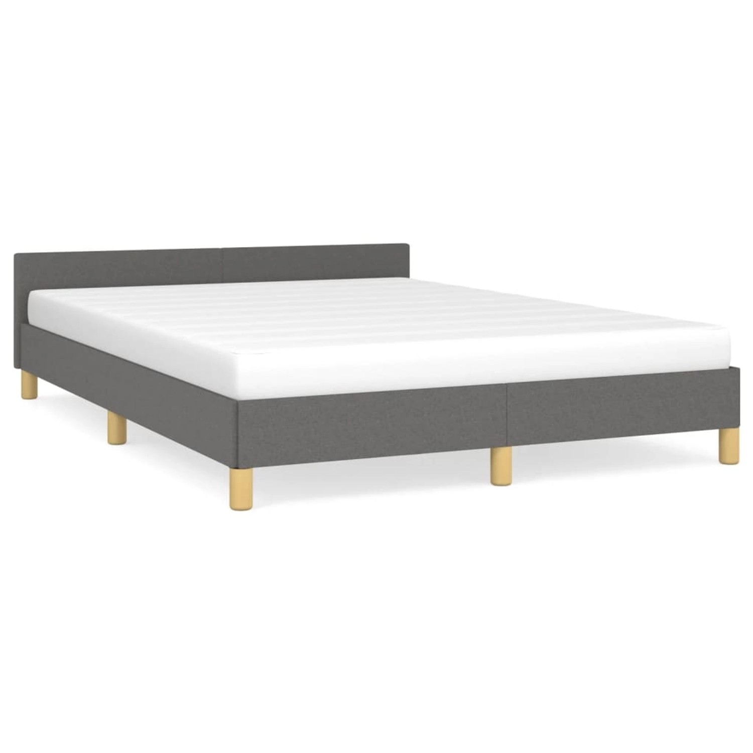 vidaXL Bettgestell mit Kopfteil Dunkelgrau 140x190 cm Stoff Modell 11379324 von VIDAXL