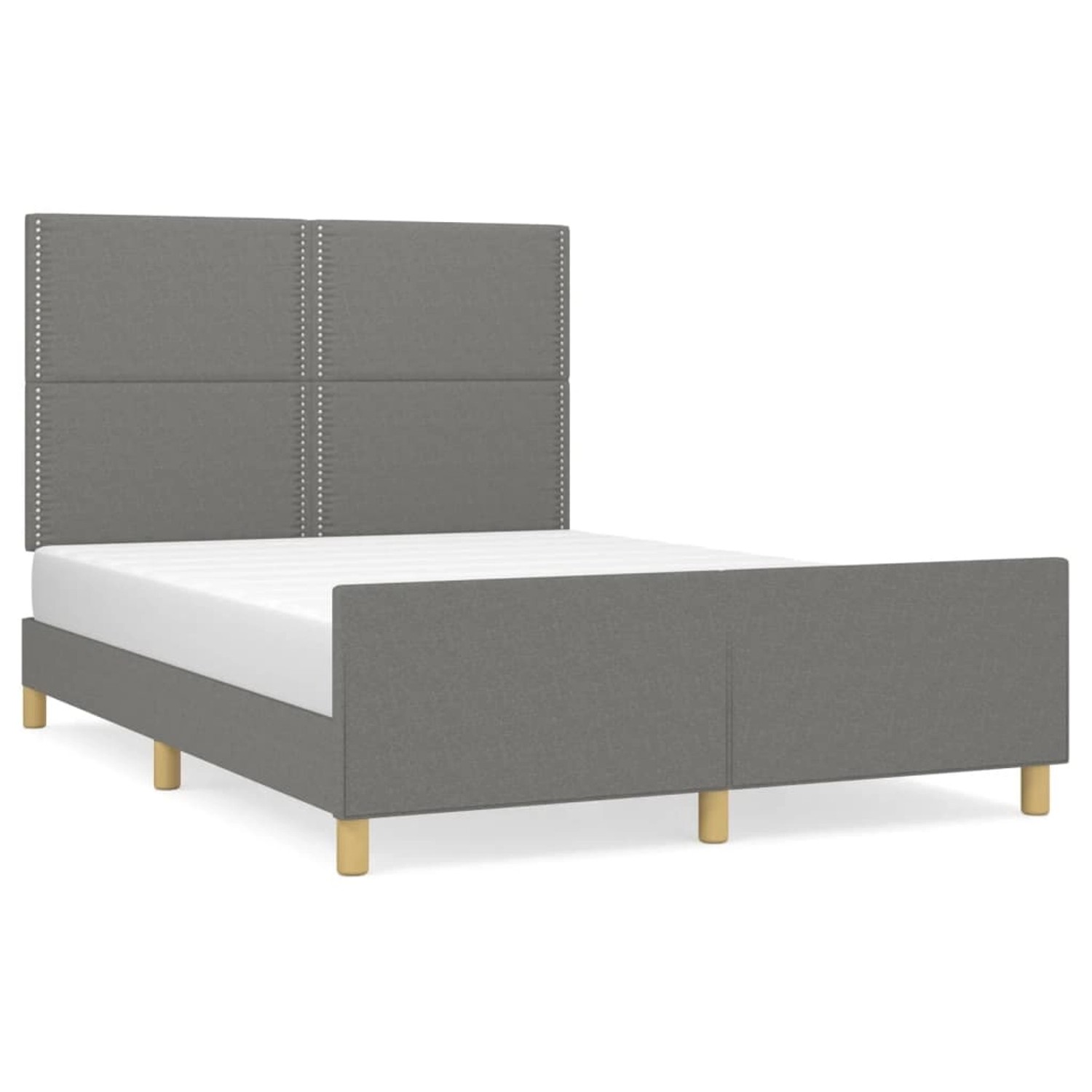 vidaXL Bettgestell mit Kopfteil Dunkelgrau 140x190 cm Stoff Modell 31347888 vidaXL Bettgestell mit Kopfteil Dunkelgrau 140x190 cm Stoff Modell 31347888 von VIDAXL