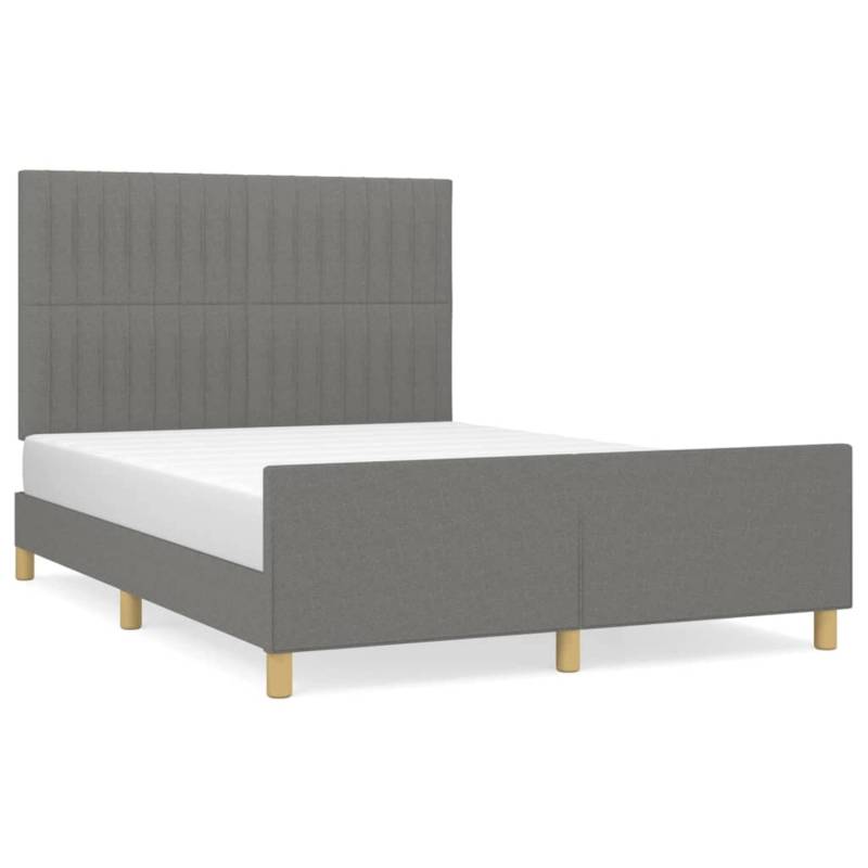 vidaXL Bettgestell mit Kopfteil Dunkelgrau 140x190 cm Stoff Modell 61347807 von VIDAXL