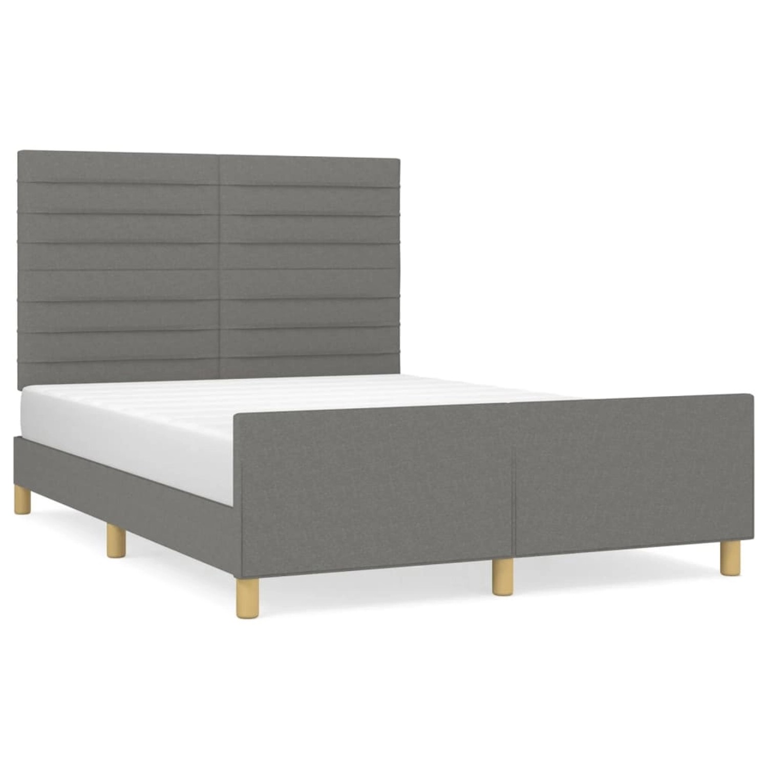 vidaXL Bettgestell mit Kopfteil Dunkelgrau 140x200 cm Stoff Modell 21366400 vidaXL Bettgestell mit Kopfteil Dunkelgrau 140x200 cm Stoff Modell 21366400 von VIDAXL