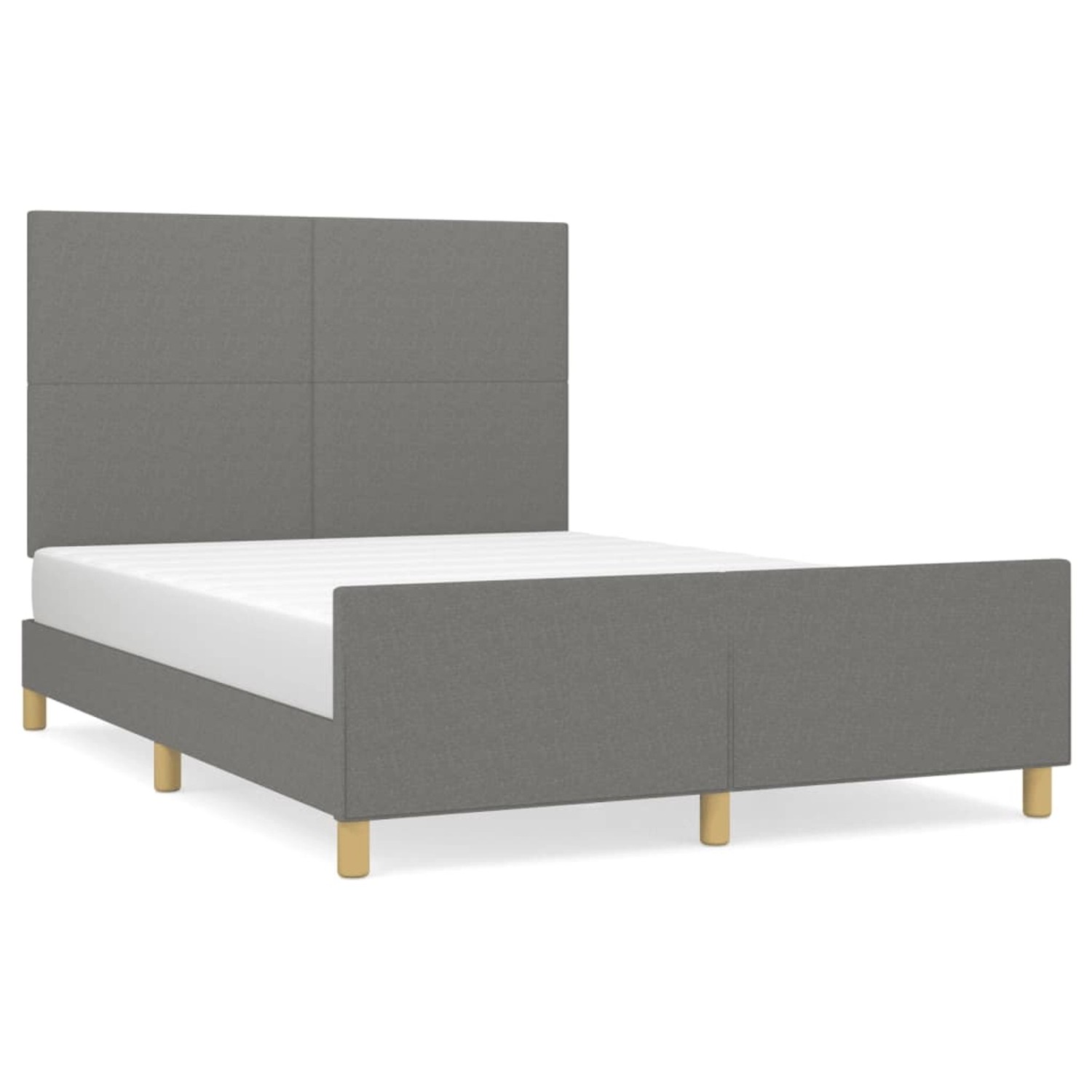 vidaXL Bettgestell mit Kopfteil Dunkelgrau 140x200 cm Stoff Modell 81347820 vidaXL Bettgestell mit Kopfteil Dunkelgrau 140x200 cm Stoff Modell 81347820 von VIDAXL