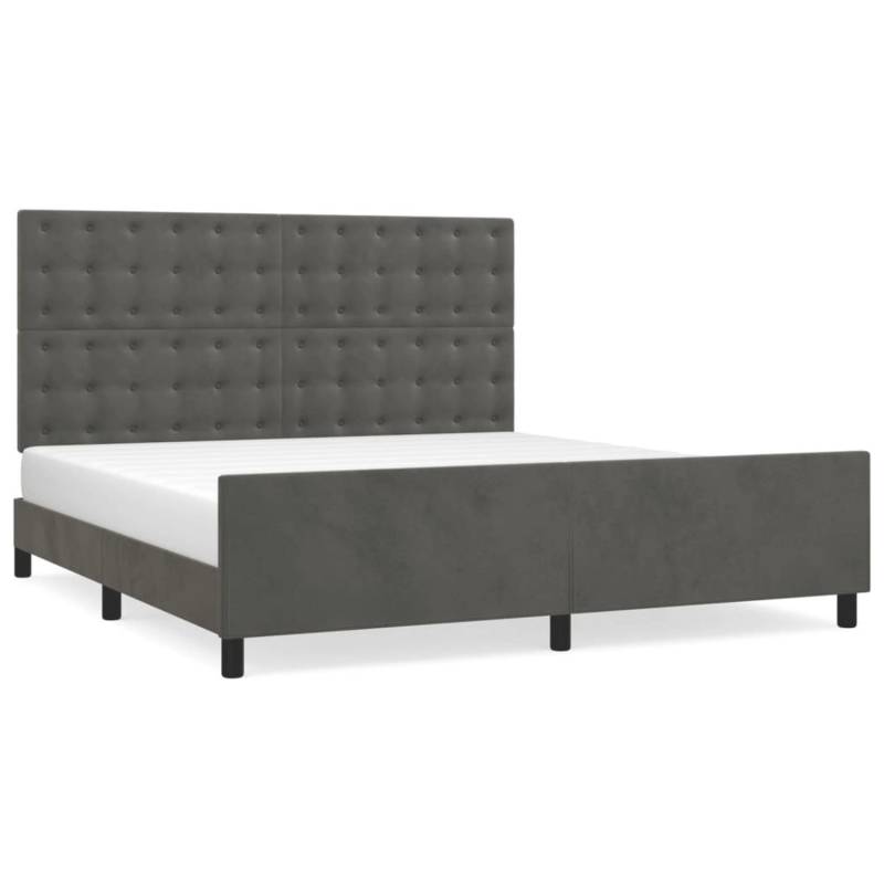 vidaXL Bettgestell mit Kopfteil Dunkelgrau 180x200 cm Samt Modell 61367511 von VIDAXL