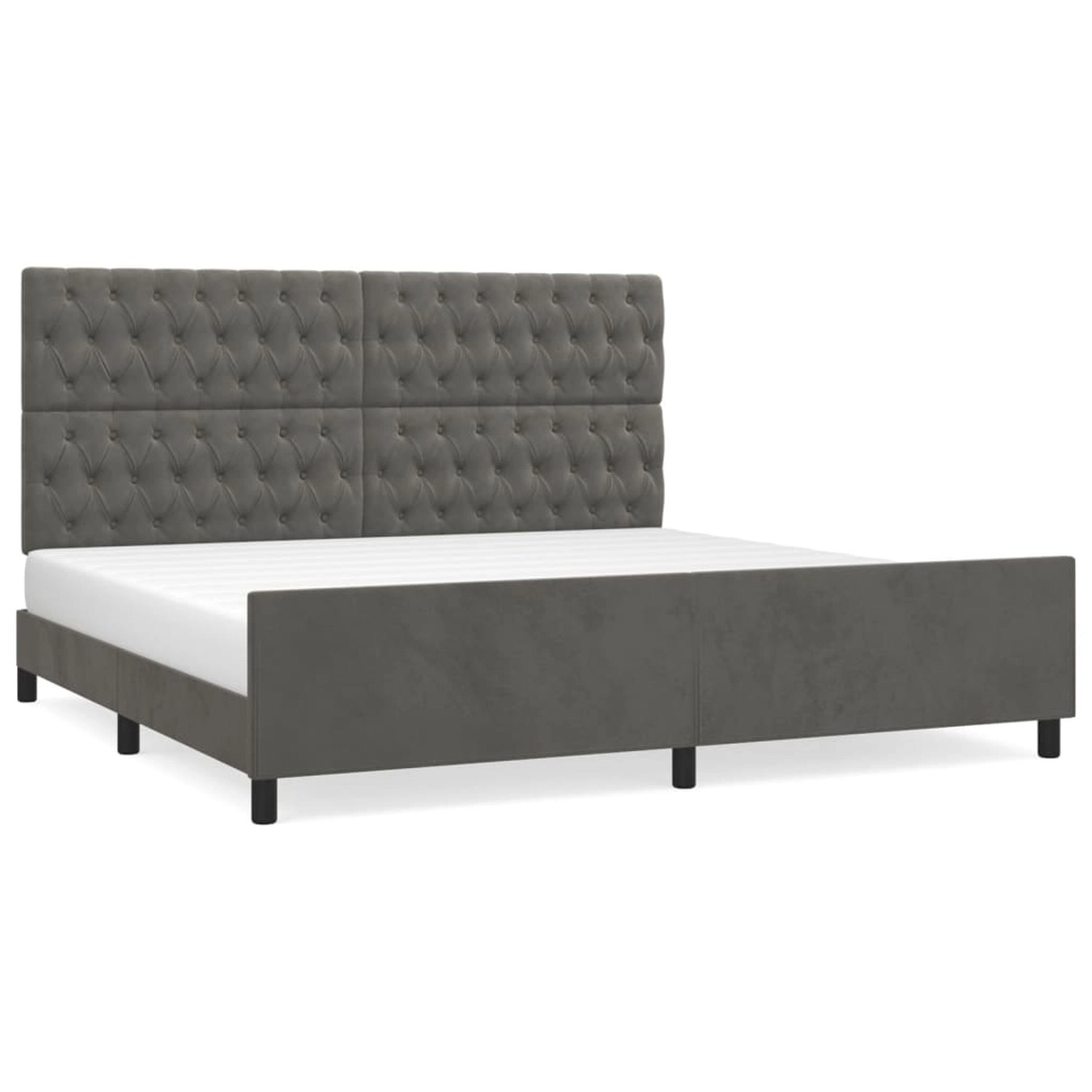 vidaXL Bettgestell mit Kopfteil Dunkelgrau 200x200 cm Samt Modell 21357752 vidaXL Bettgestell mit Kopfteil Dunkelgrau 200x200 cm Samt Modell 21357752 von VIDAXL