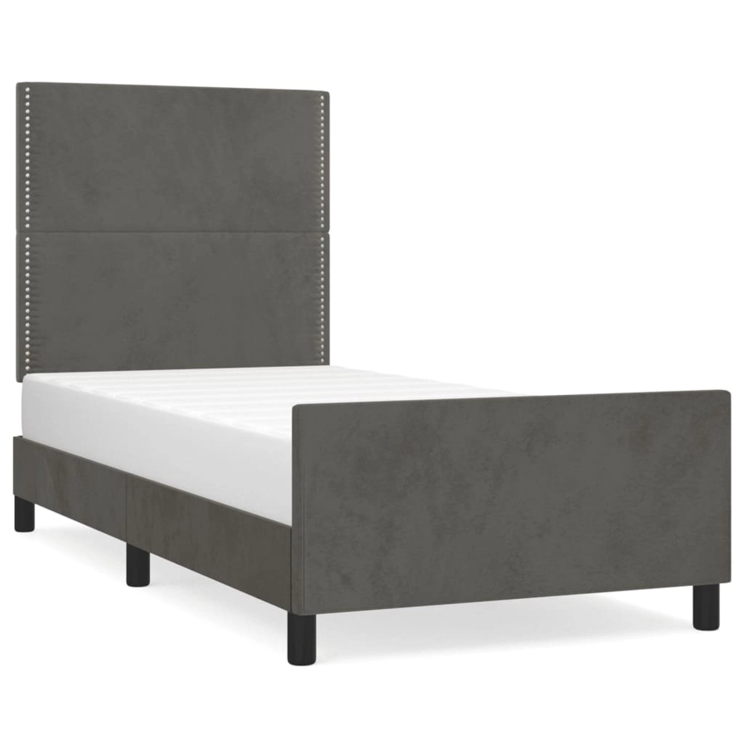 vidaXL Bettgestell mit Kopfteil Dunkelgrau 80x200 cm Samt Modell 11357369 vidaXL Bettgestell mit Kopfteil Dunkelgrau 80x200 cm Samt Modell 11357369 von VIDAXL