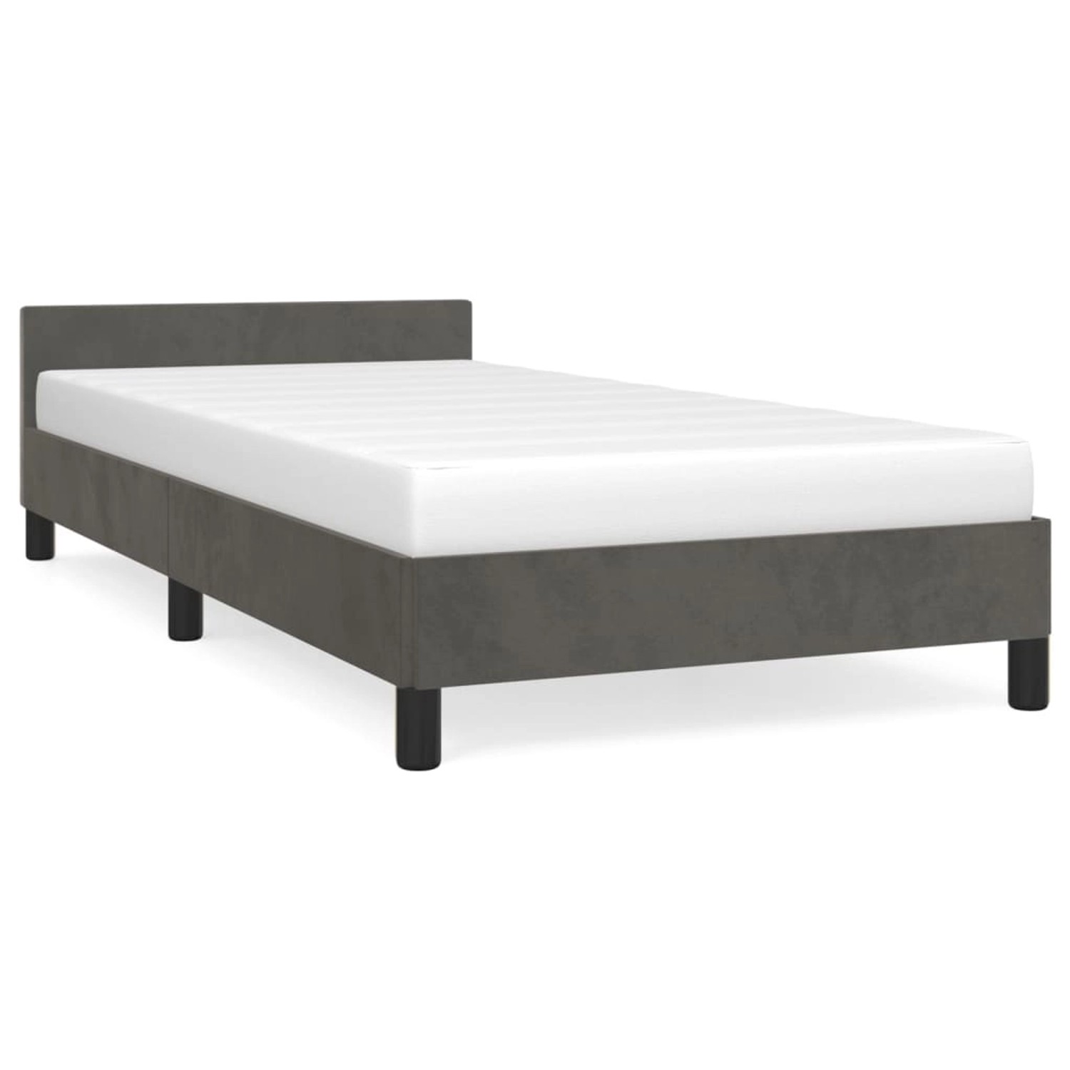 vidaXL Bettgestell mit Kopfteil Dunkelgrau 80x200 cm Samt Modell 31399517 von VIDAXL