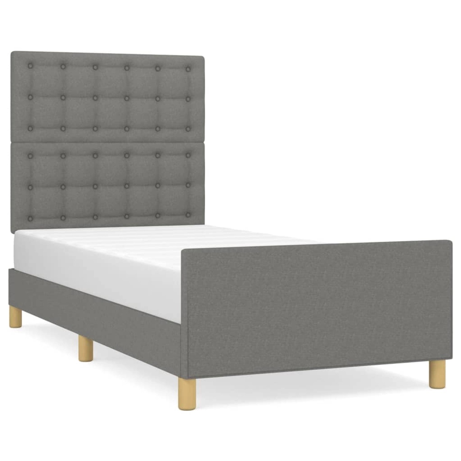 vidaXL Bettgestell mit Kopfteil Dunkelgrau 80x200 cm Stoff Modell 41367224 vidaXL Bettgestell mit Kopfteil Dunkelgrau 80x200 cm Stoff Modell 41367224 von VIDAXL