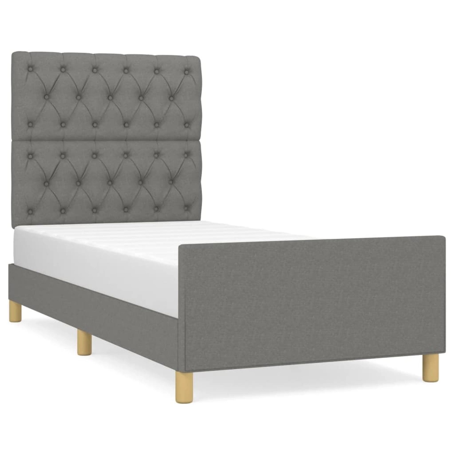 vidaXL Bettgestell mit Kopfteil Dunkelgrau 80x200 cm Stoff Modell 51371172 vidaXL Bettgestell mit Kopfteil Dunkelgrau 80x200 cm Stoff Modell 51371172 von VIDAXL